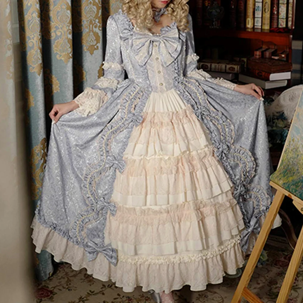 Disfraz Mujer Barato Vestido Medieval para Mujer con Mangas Trompeta Disfraz de Fiesta para Mujer Disfraz Bruja de Mujer Maxi Vestido de Carnaval