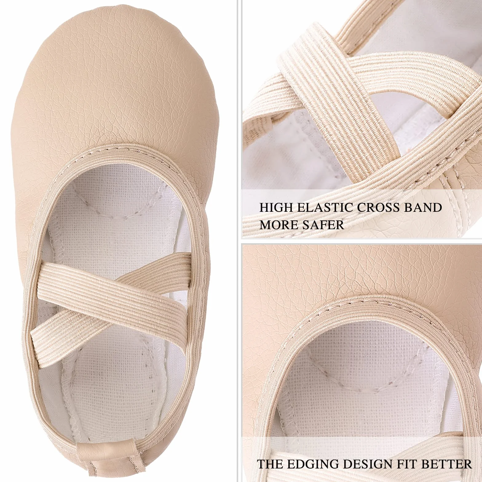 Zapatillas de Ballet Niñas Cuero Tamaño 20-40