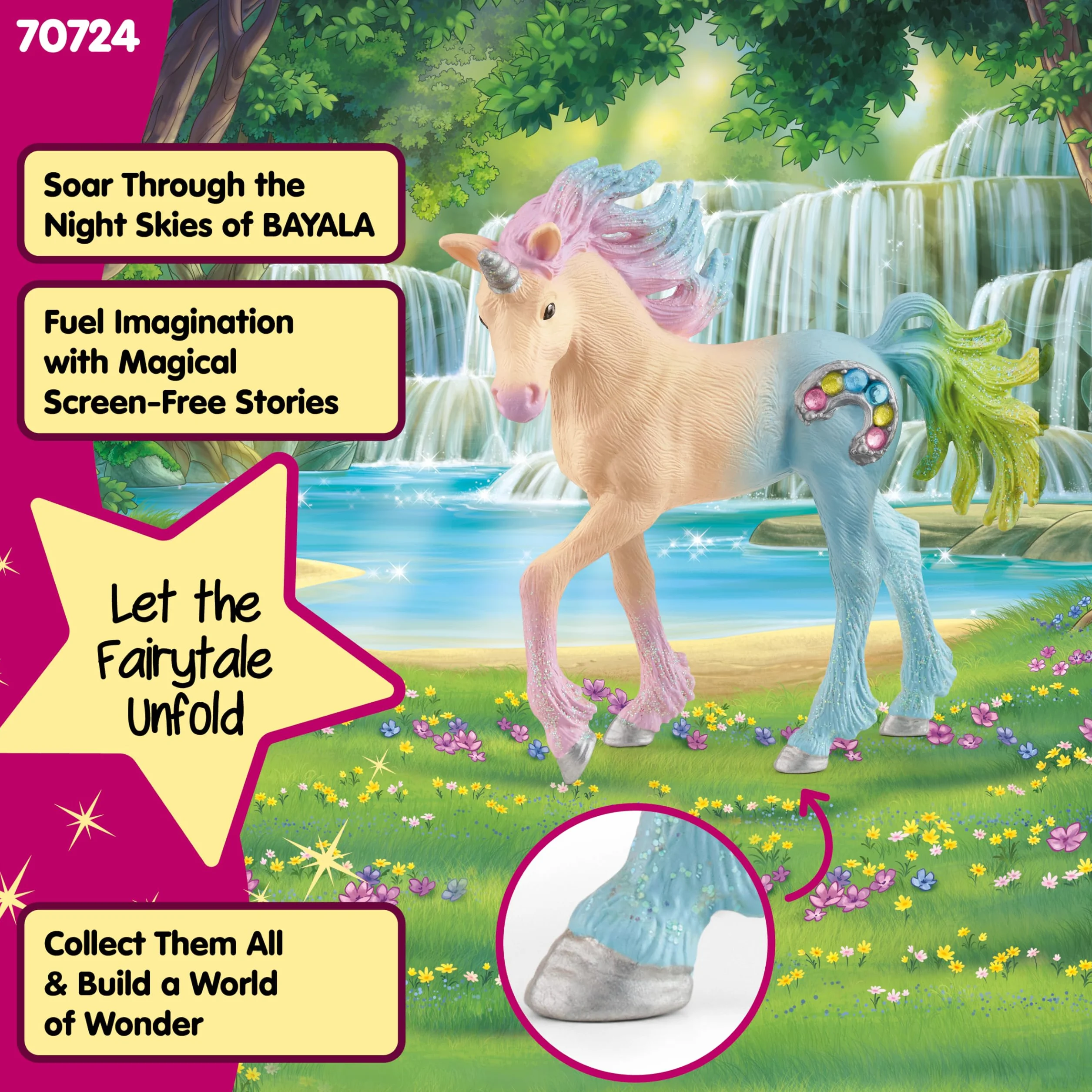 Schleich 70724 Unicorno Algodón de azucar, Potro (bayala®)