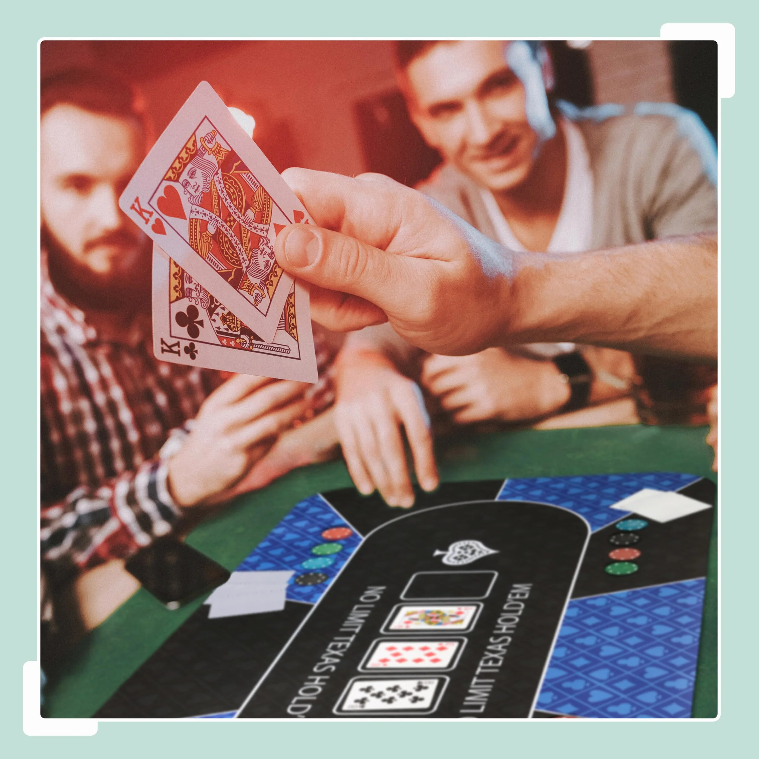 Relaxdays Tapete Póquer, 120 x 60 cm, Mantel Poker Texas Hold'em, Antideslizante, Bolsa, 10 Jugadores, Azul y Negro