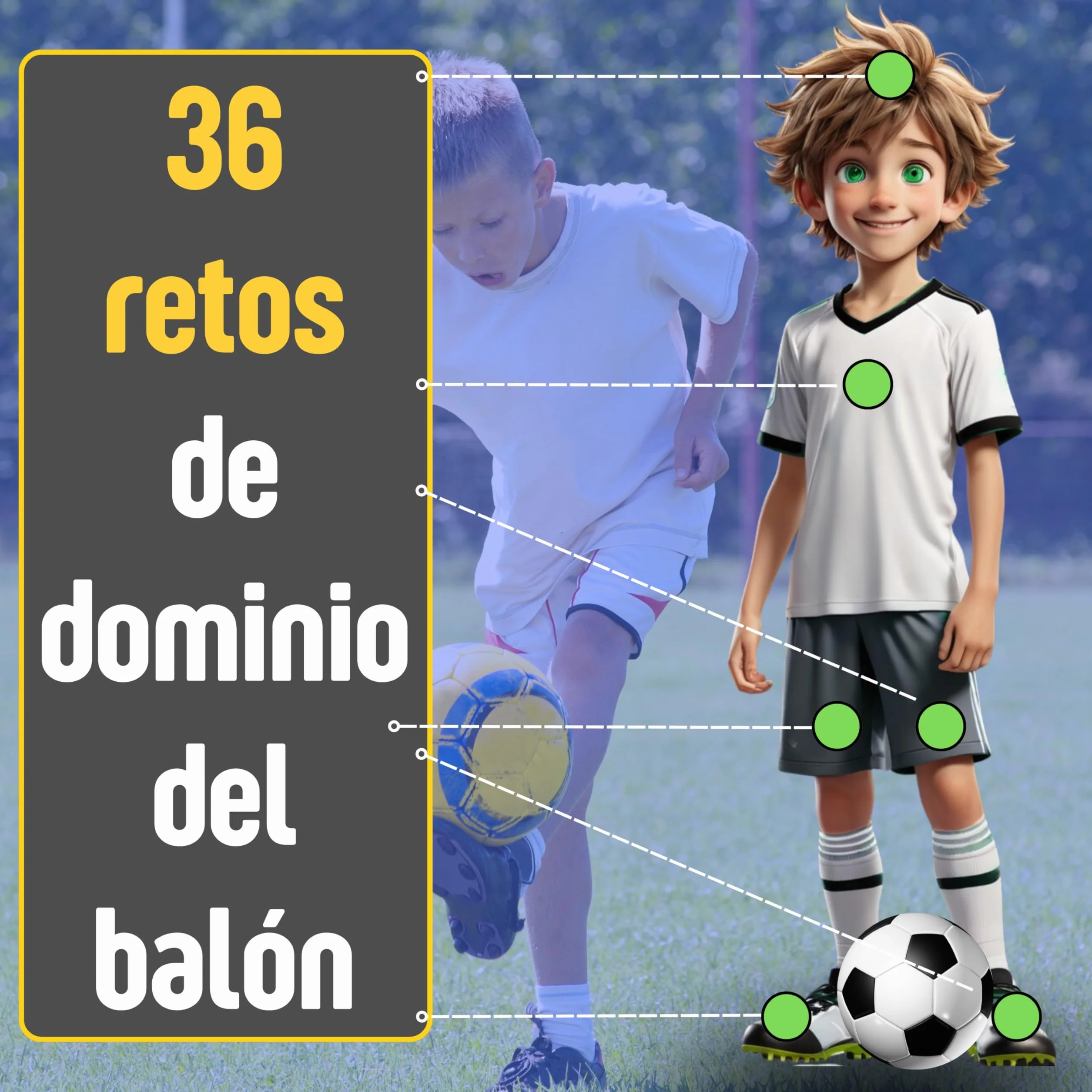 TOCS Mago del balón | Ejercicios de fútbol para niños | 36 retos de toques con el balón | Mejora tu técnica | Anota y supera tus récords | Regalo 8,9,10 y 11 años | Tu entrenamiento en forma de juego