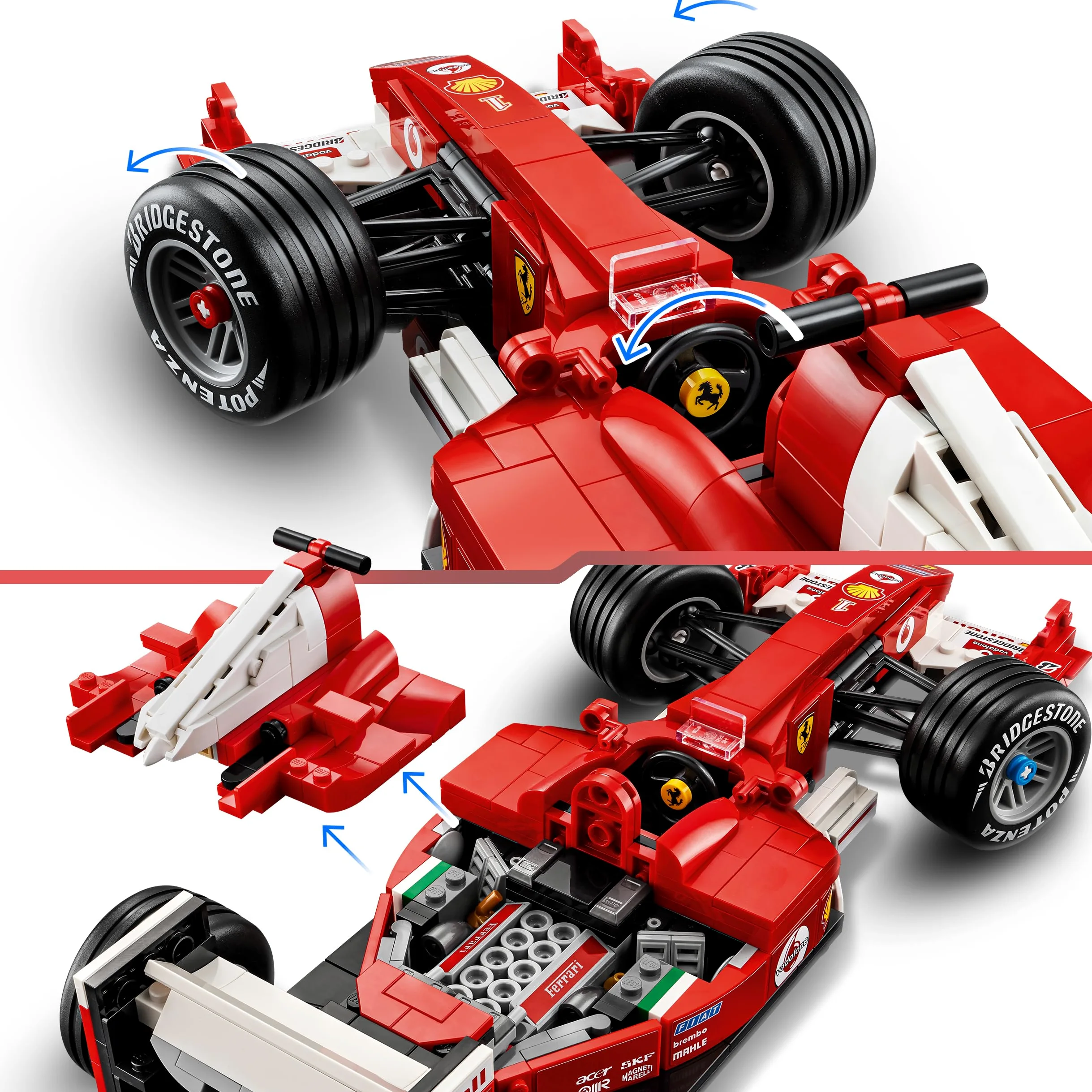 LEGO Icons Ferrari F2004 y Michael Schumacher - Maqueta para Adultos de Coche de F1 - Motor V10 con Minifigura de Piloto Coleccionable - Regalo para Hombres y Mujeres Fans de la Fórmula 1-11375