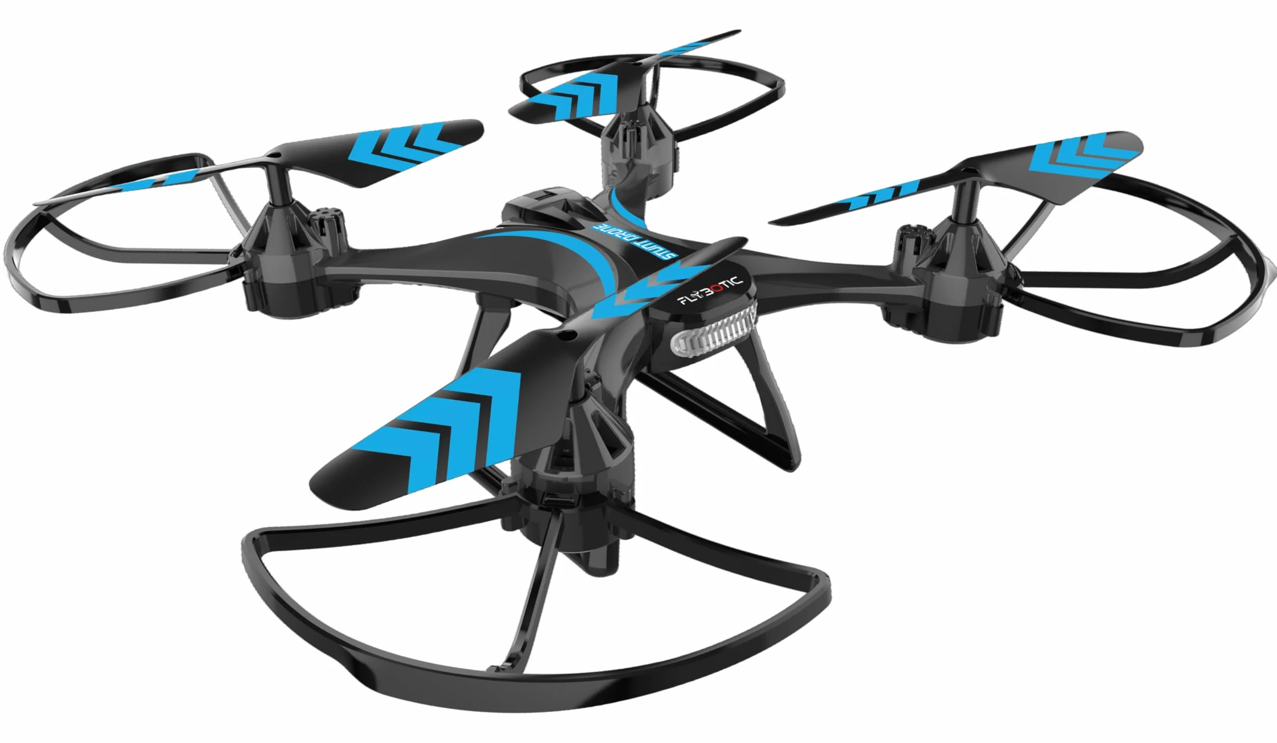 Flybotic - Stunt Drone – Drone Teledirigido 2,4 GHz – Despegue y Aterrizaje Automáticos – Vuelo Estacionario – Acrobacias 360° – 3 Velocidades – 2 Baterías Incluidas – RC Principiante Niño/Adolescente