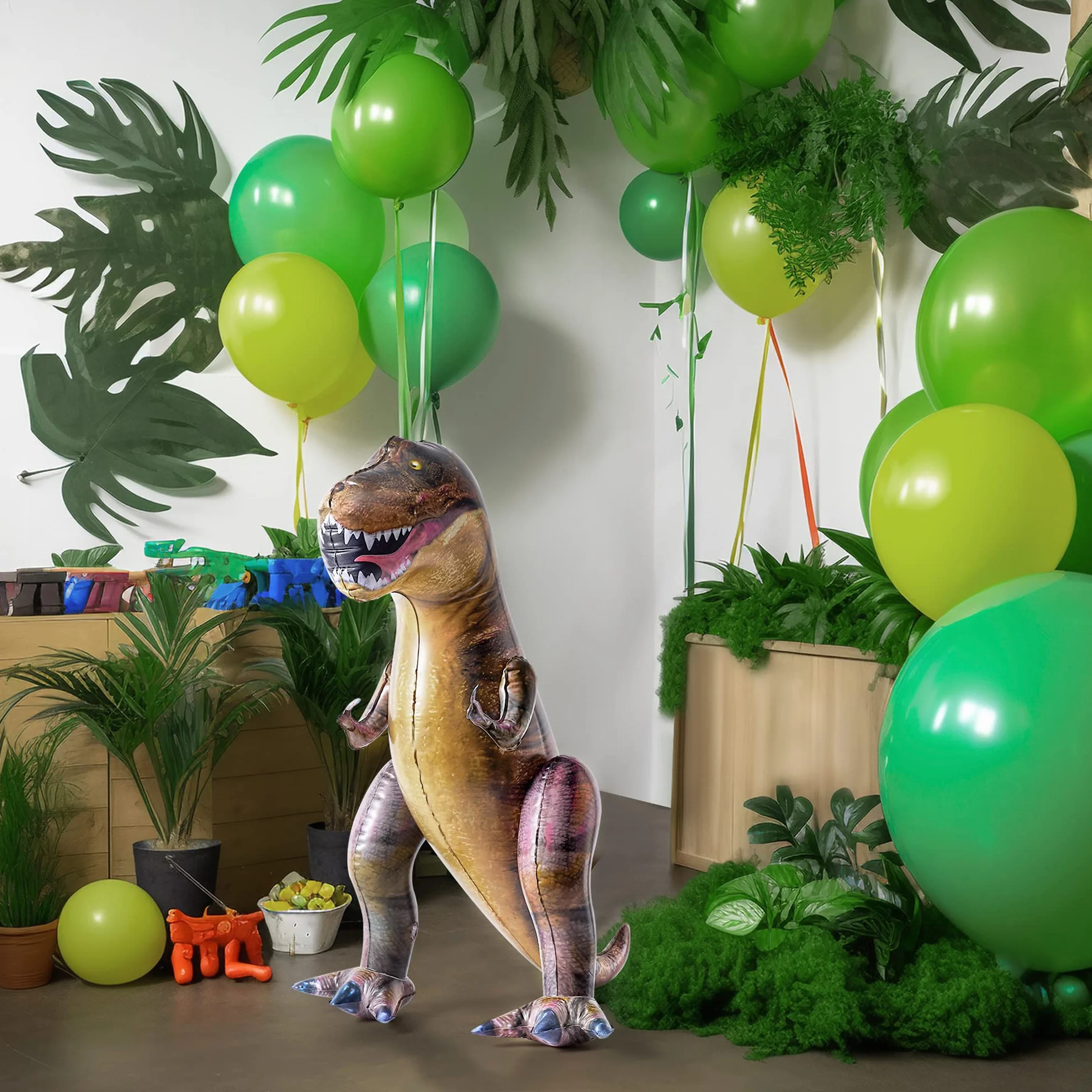 JOYIN T-Rex Dinosaurio Inflable 76cm para Decoraciones de Fiesta en la Piscina