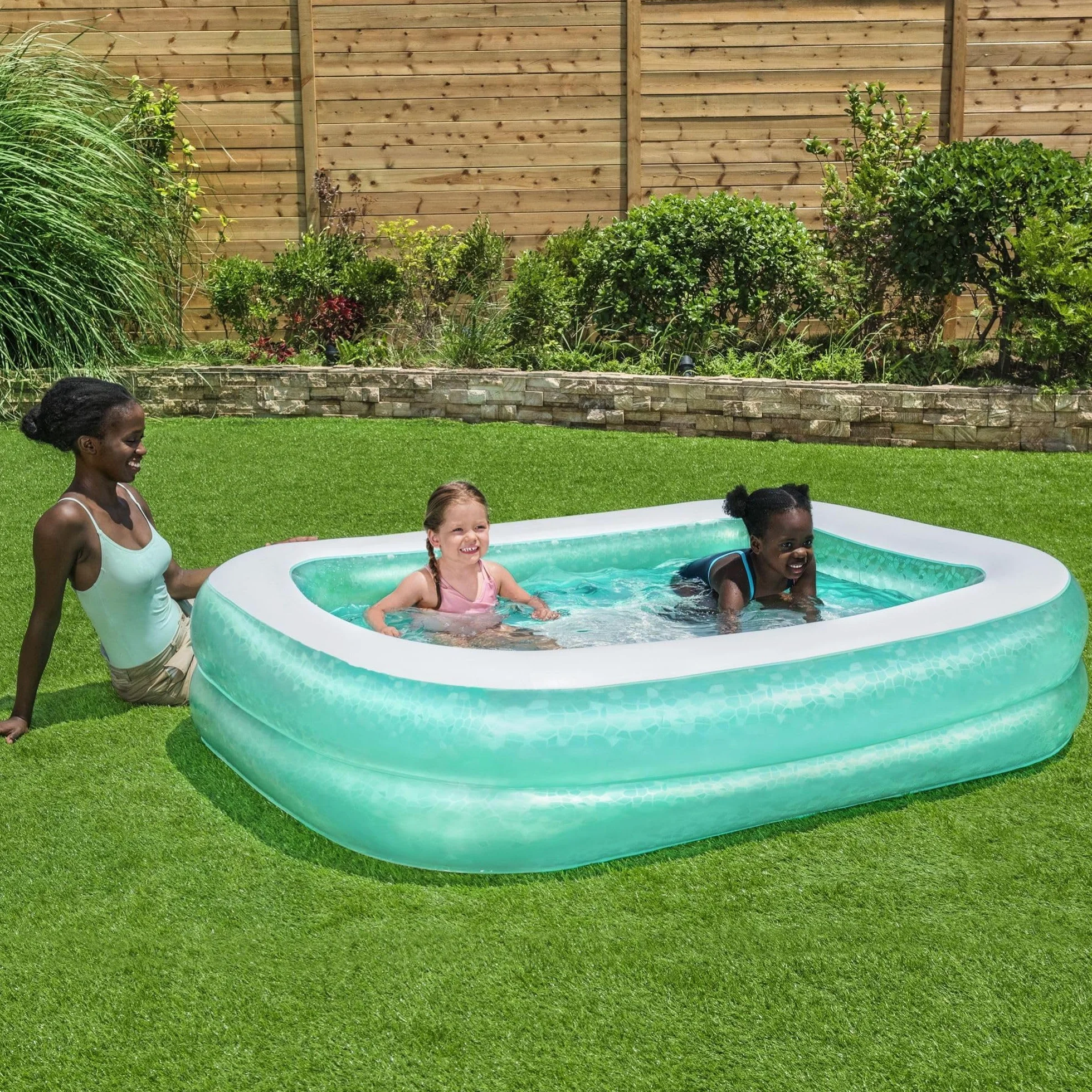 Bestway 54150 Family - Piscina Hinchable para niños, 200 x 146 x 48 cm, Color Azul
