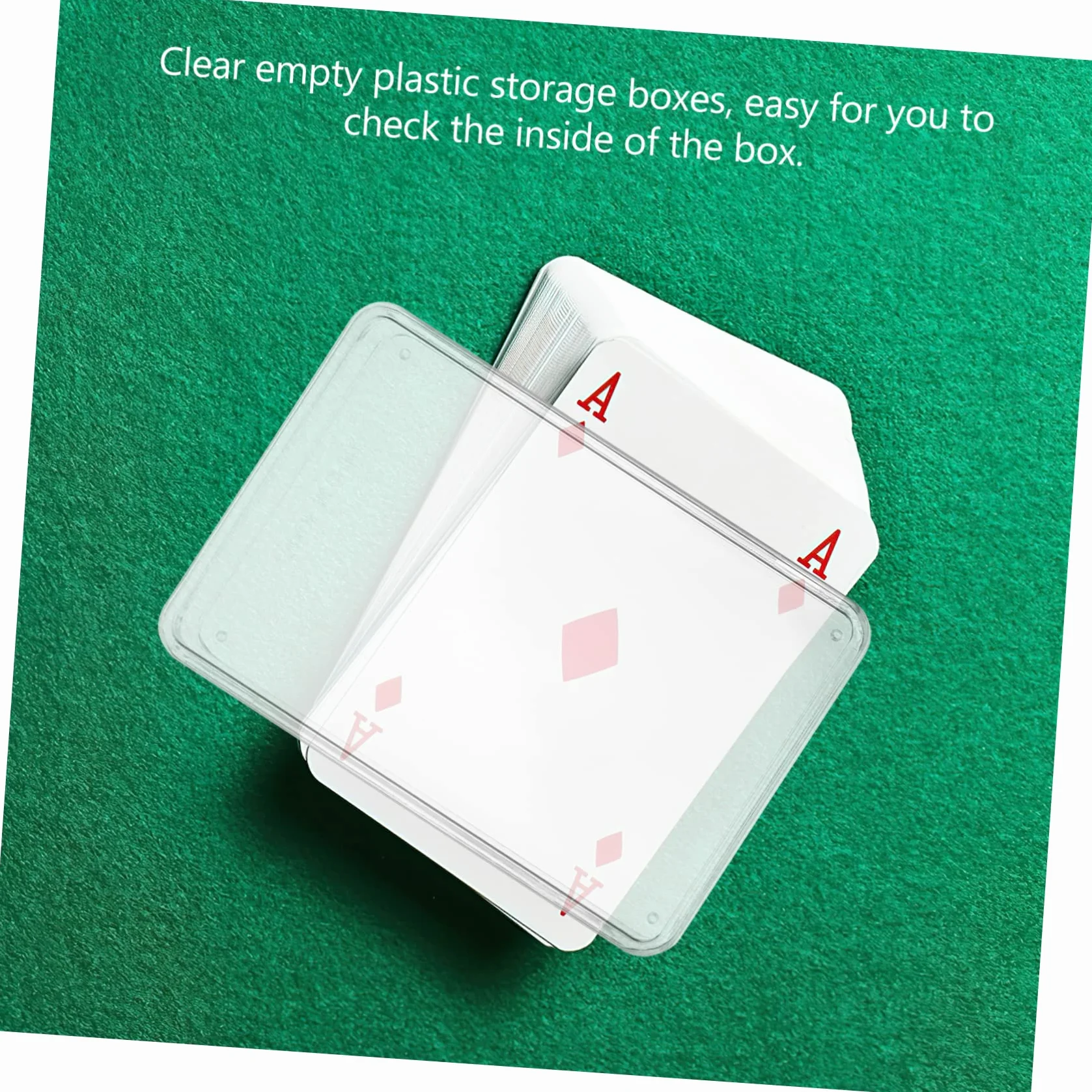 Toyvian 8piezas Caja De Almacenamiento para Cartas De Poker Estuche De Plástico Transparente Tapa Organizador Compacto para Barajas