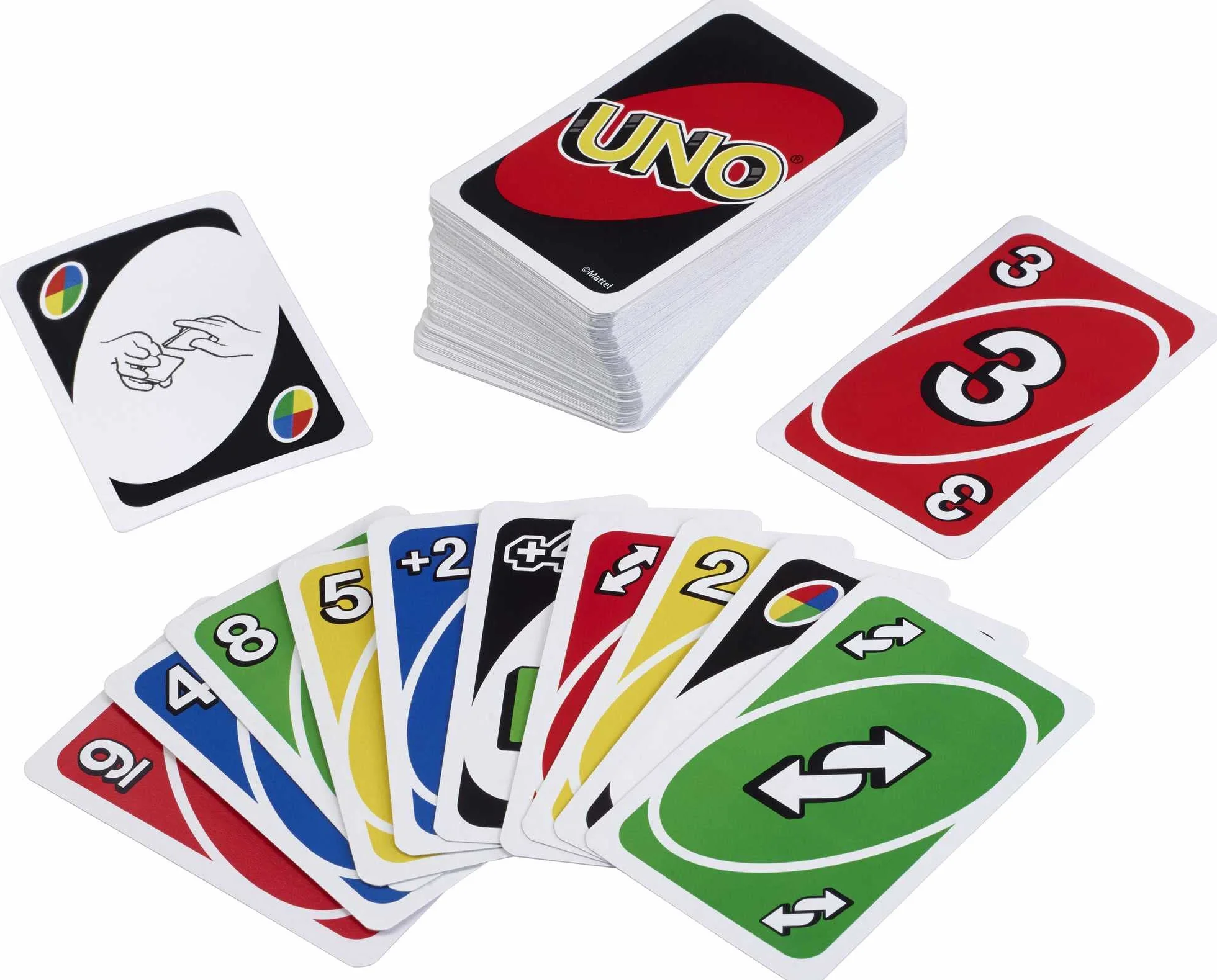 Mattel Games UNO Original Juego de Cartas Familiar Clásico 112 Cartas 2-10 Jugadores 7+ Años