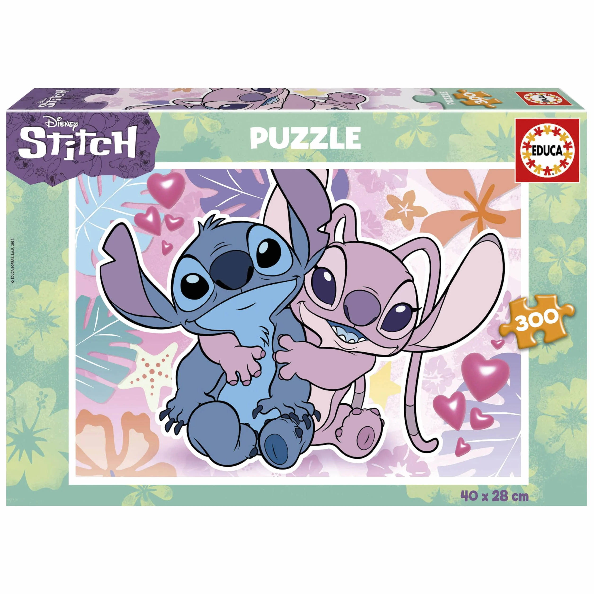 Educa - Stitch Disney | Puzzle Infantil de 300 Piezas. Medidas: 40 x 28 cm. Recomendado a Partir de 6 años (19964)