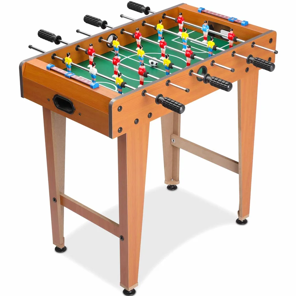 Spielwerk® Futbolín Infantil para Niños, Fútbol, Marcadores Manuales, Futbolines de Madera, Juego de Mesa Interior Exterior, 69x37x62cm, Juguete Interactivo, Mesas de Futbolín