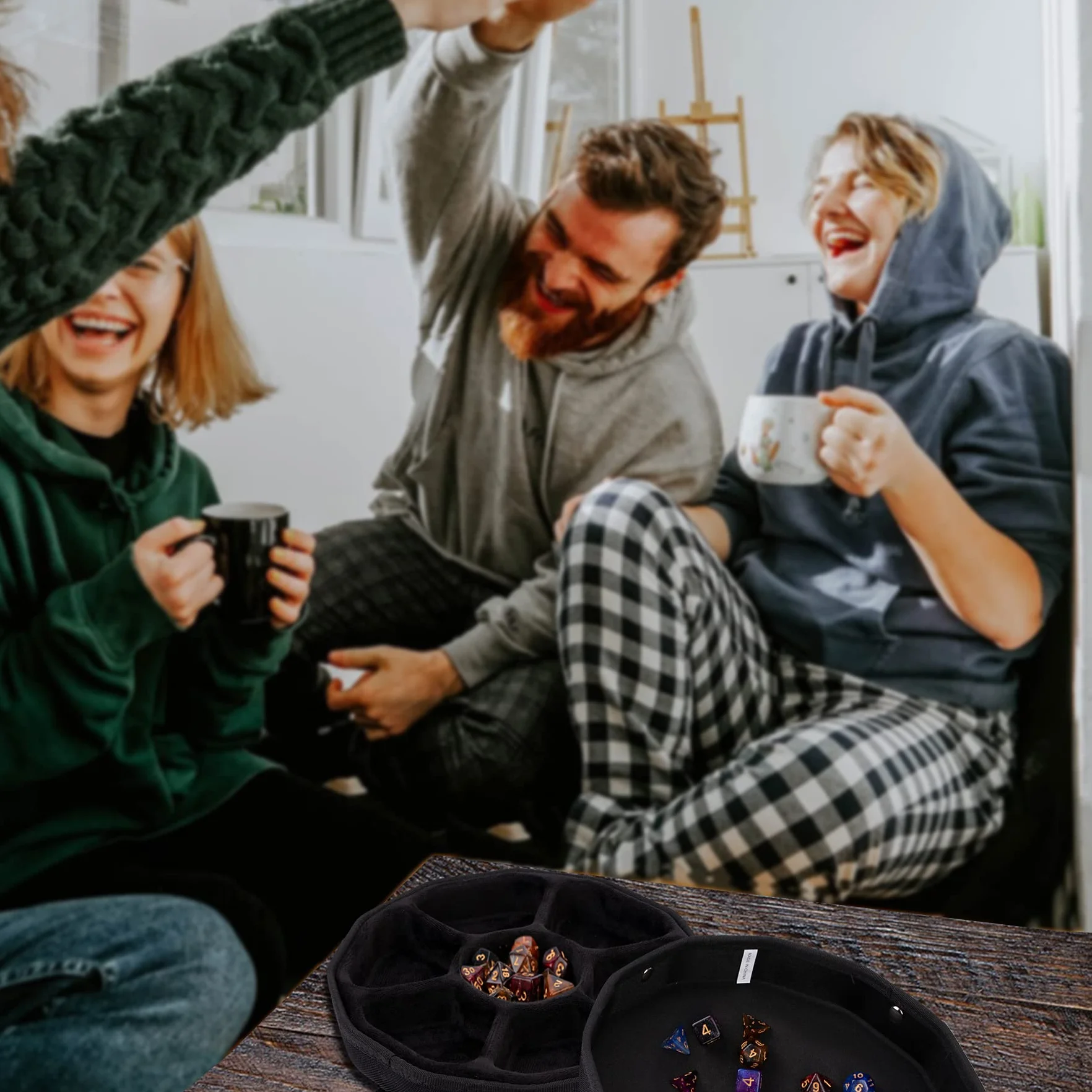Aenllosi Funda Bolsa para DND RPG Juego Dados DND Dados Tray Bandeja DND Dice Set 210 Dados（Sola Funda）