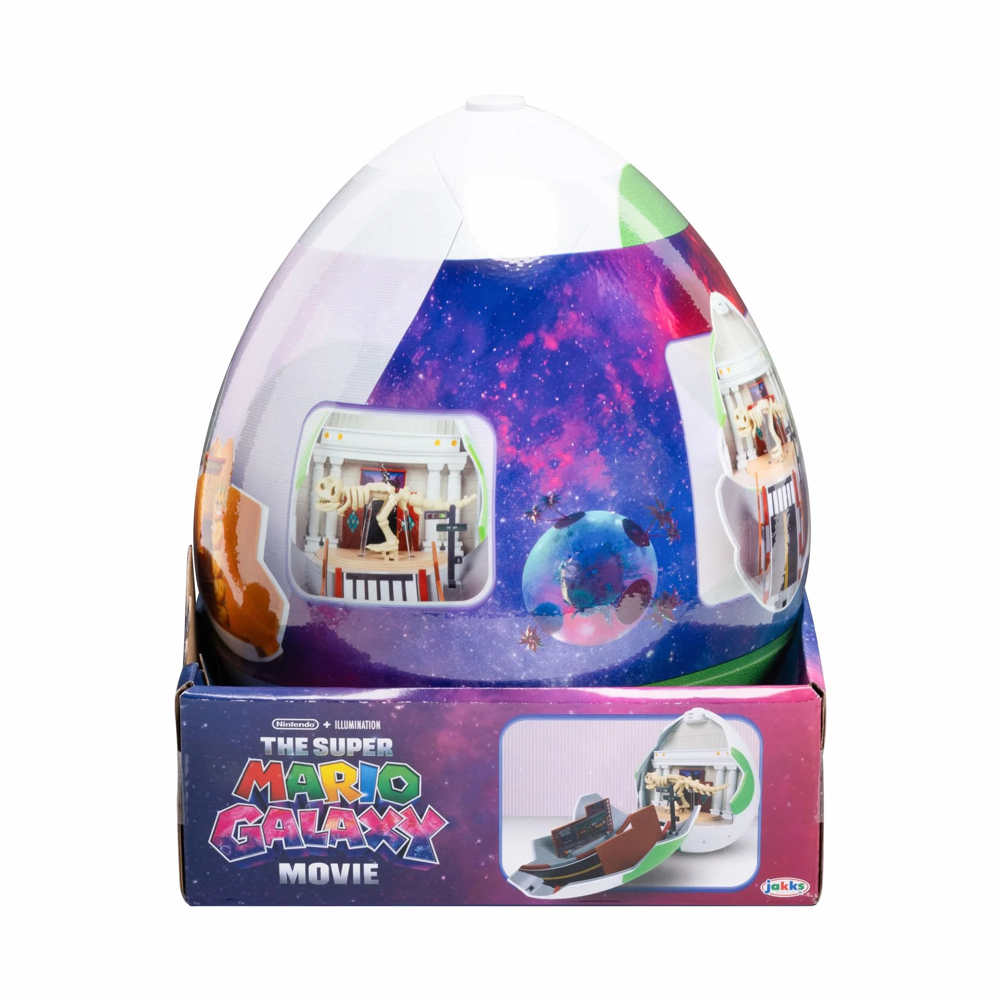 El Set de Juego Huevo de Yoshi de la película Super Mario Galaxy con Minifiguras de 3,8 cm, con Licencia Oficial de Jakks Pacific, Incluye Figuras de 4 cm y Mario de Fuego Exclusivo