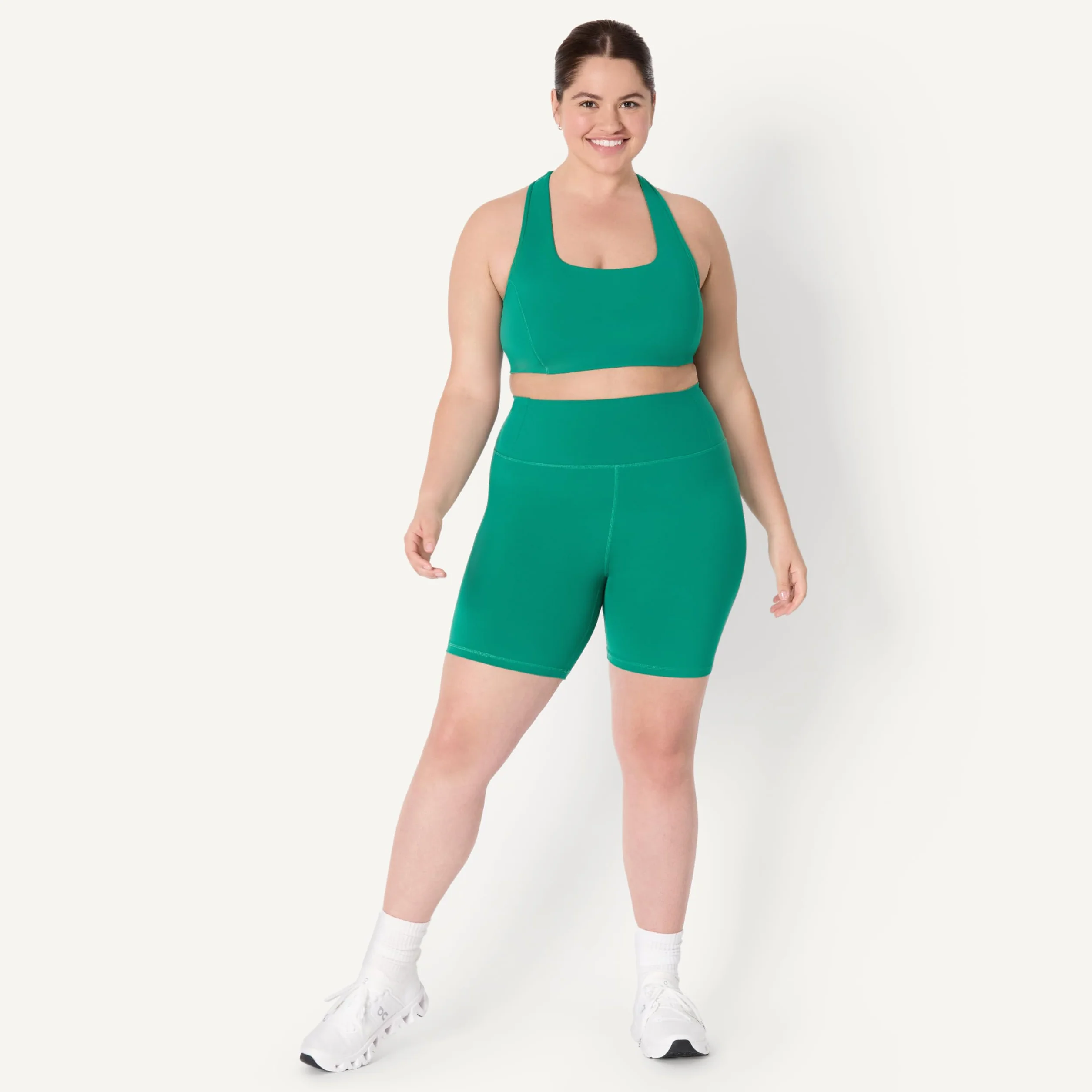 Amazon Essentials Pantalones Cortos Deportivos FormFlex Ciclismo Cintura Alta Mujer
