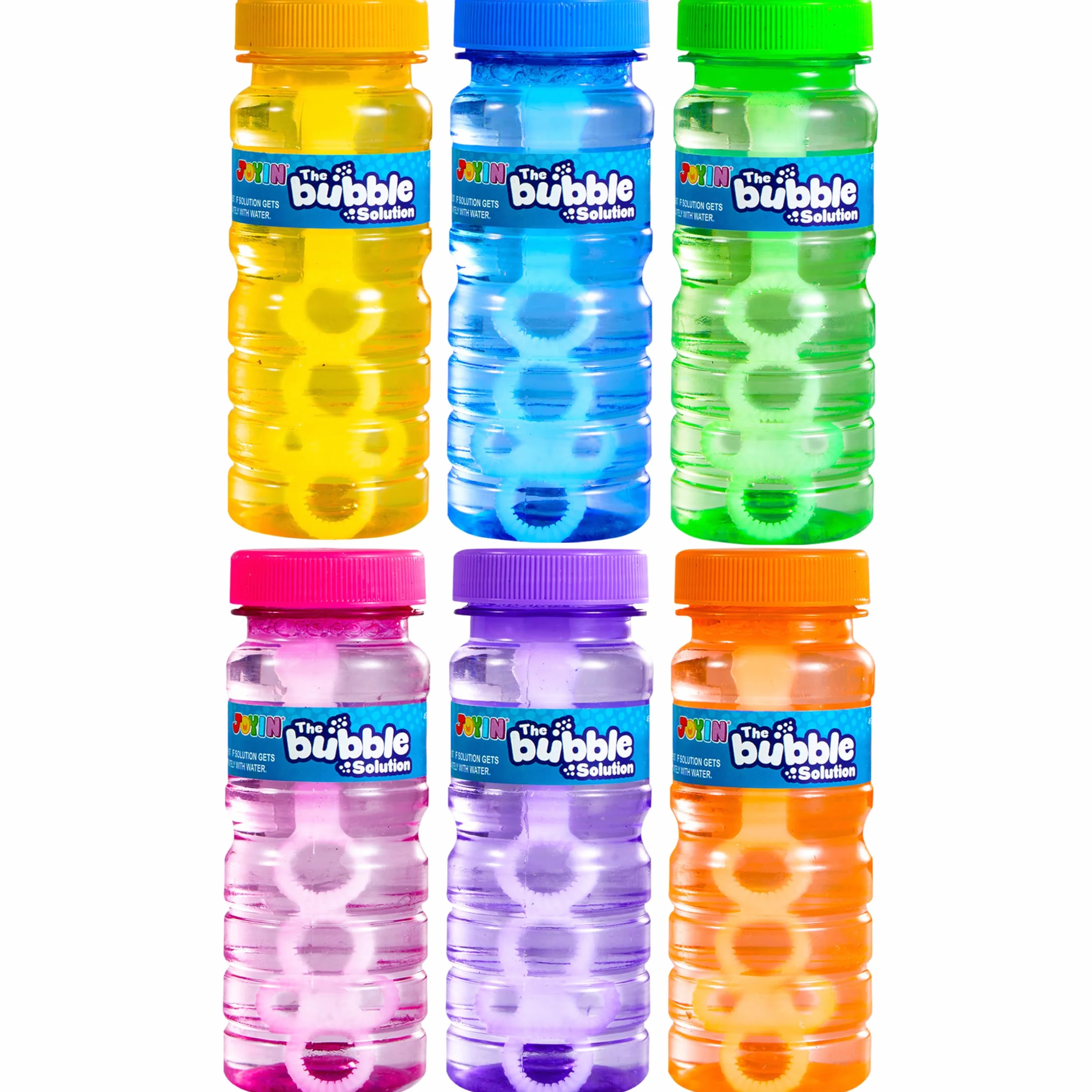JOYIN 6 Botellas de Burbujas (solución de 118 ml), Varita y Kit de Burbujas, Regalos de Fiesta para niños, Juguetes de Verano