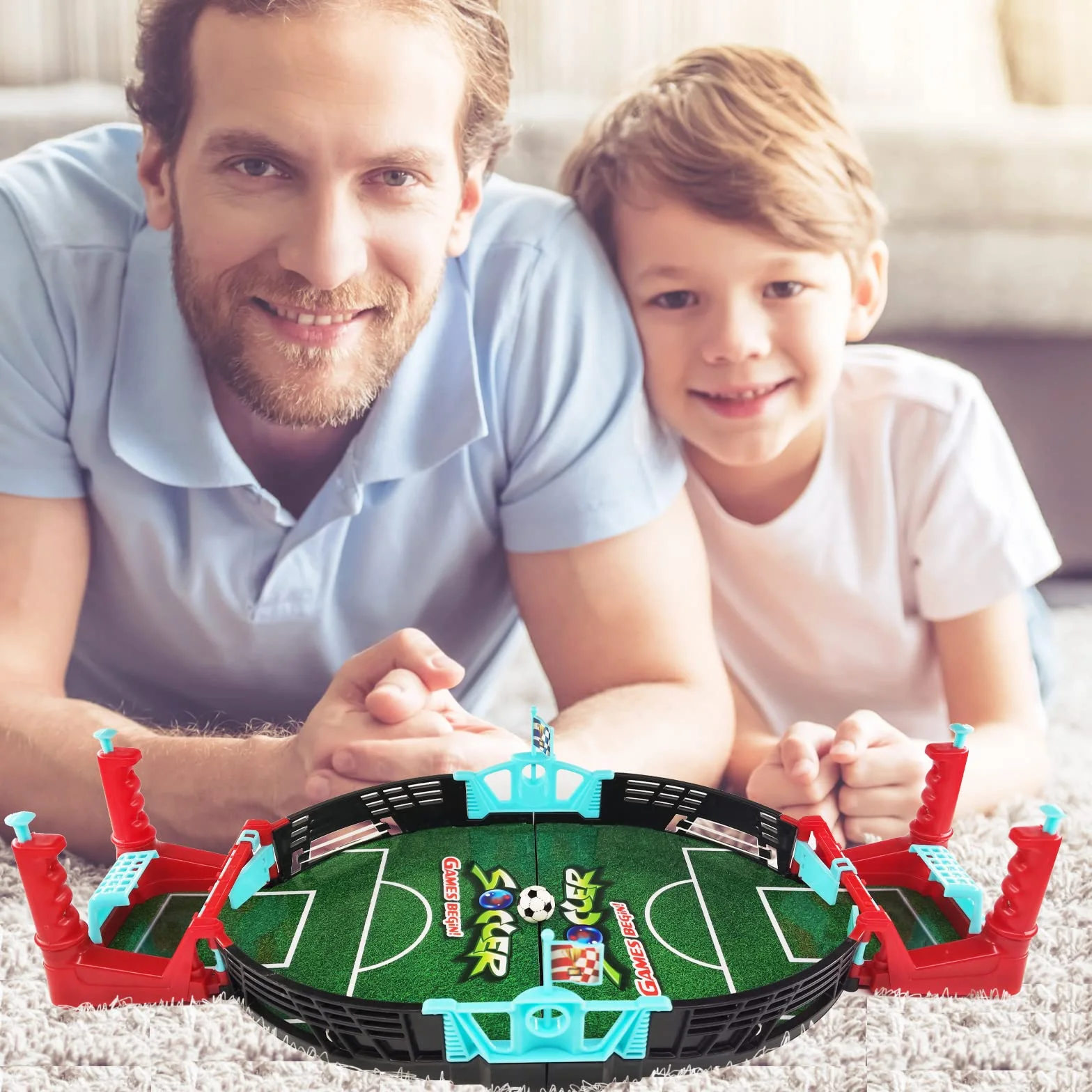 Futbolines para Niños, Juegos de Mesa de Fútbol, Mini Juego de Futbolín de Fiesta, Juegos Familiares, Juegos Interactivos para Padres e Hijos, Regalo para Niños(6*fútbol)