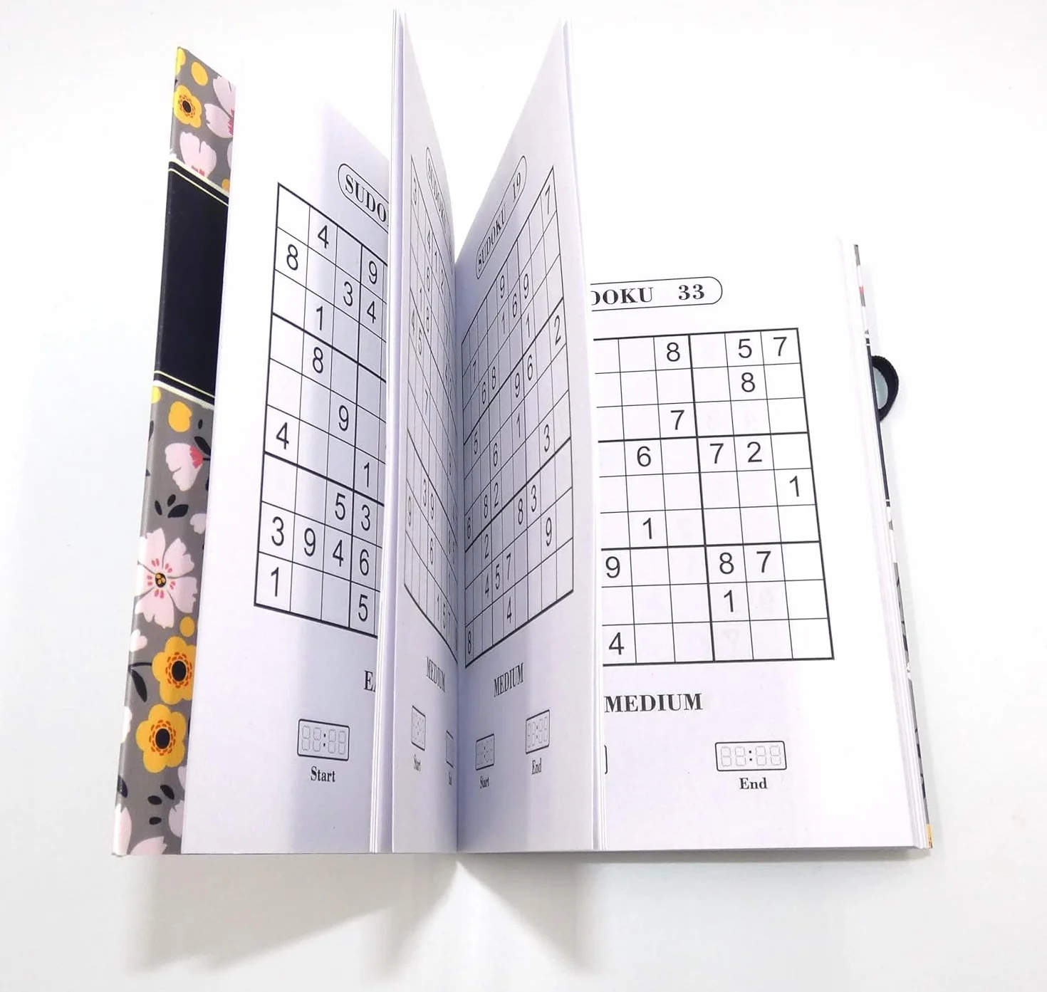 Juego de 2 libros de viaje A6 sudoku crucigramas floral