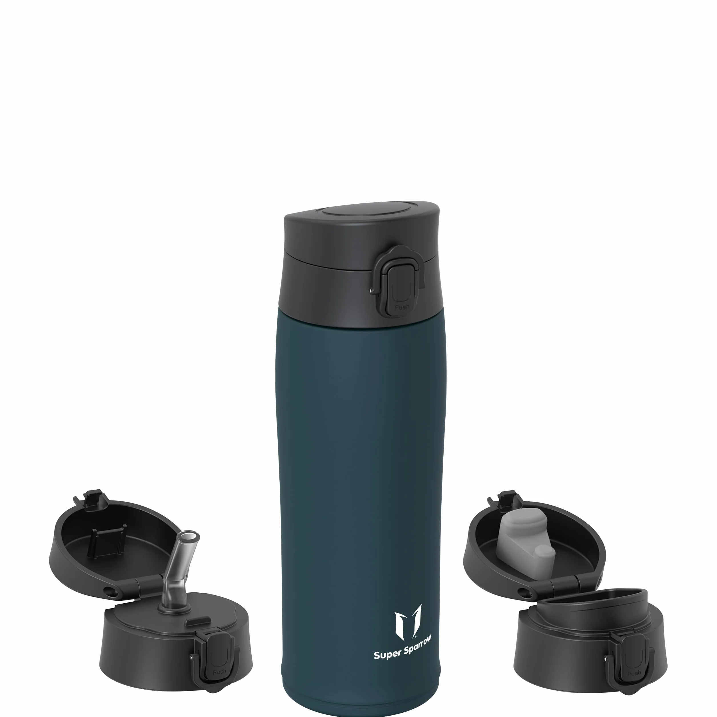 Super Sparrow Botella Agua Acero Inoxidable Termica 350ml 500ml 750ml 950ml Sin BPA con 2 Tapas