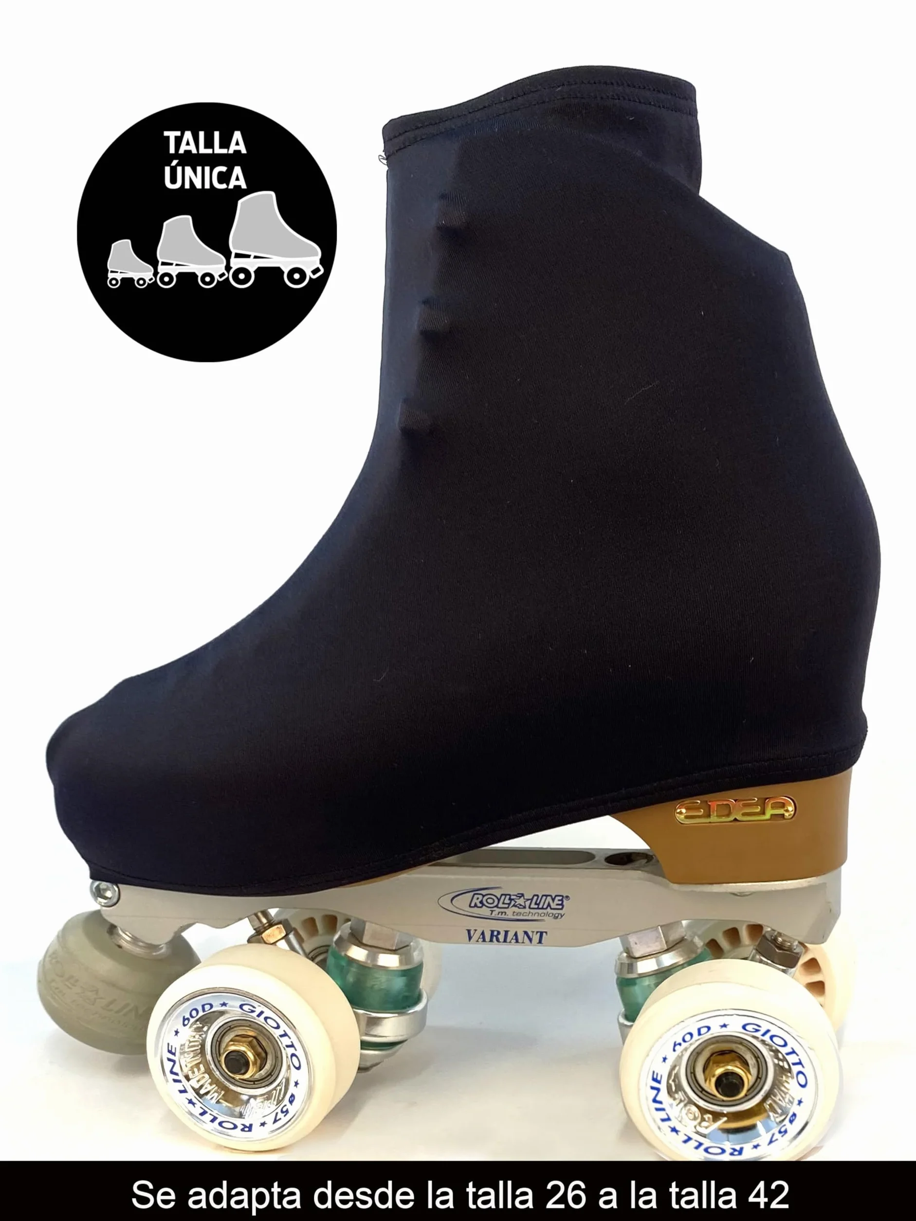 CRLSPORT Cubre patín para niña y Mujer, Funda PatinSkate, 180 Densidad, Talla Universal, Negro