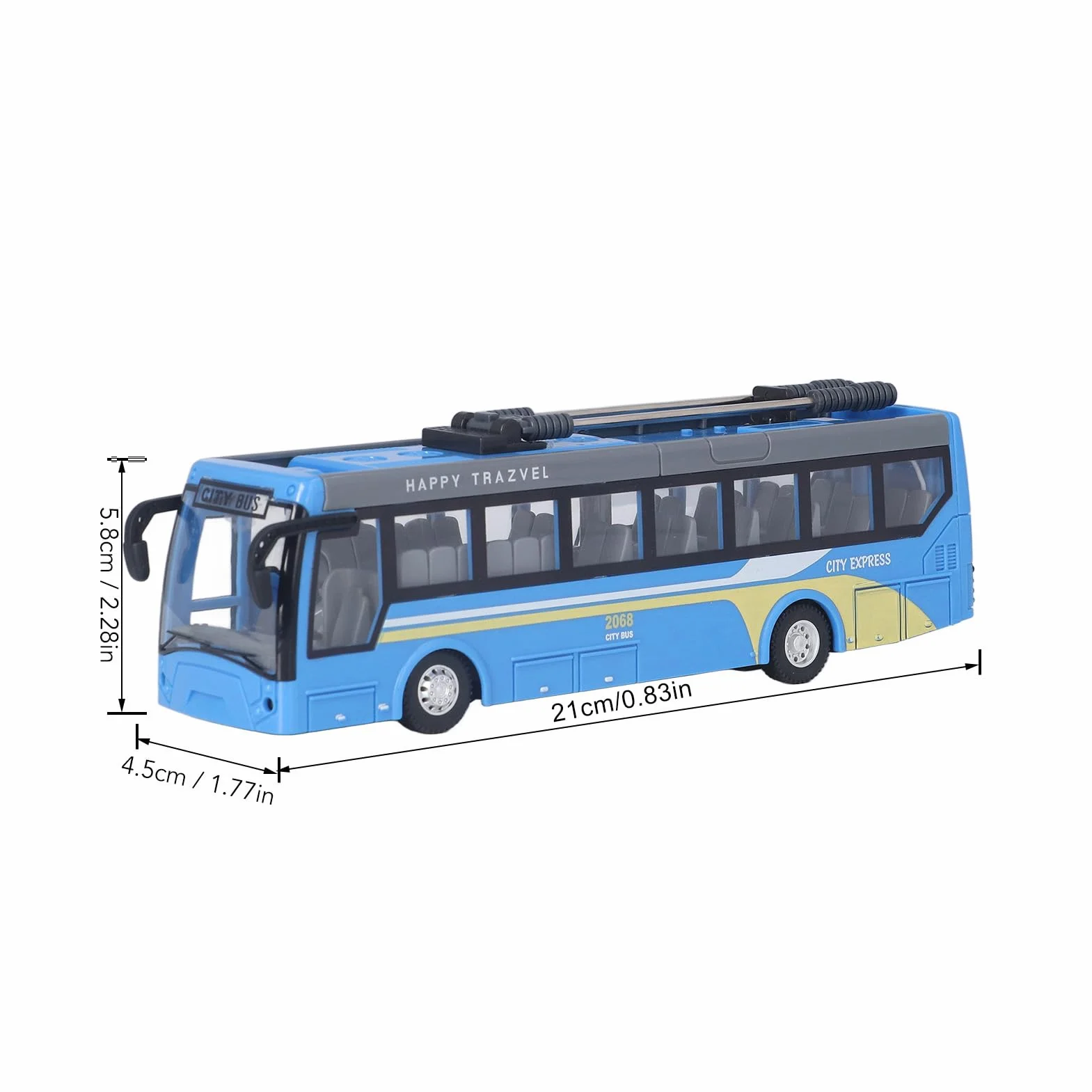 Control remoto autobús alta simulación todas las direcciones conducción recargable RC autobús escolar para niños (azul)