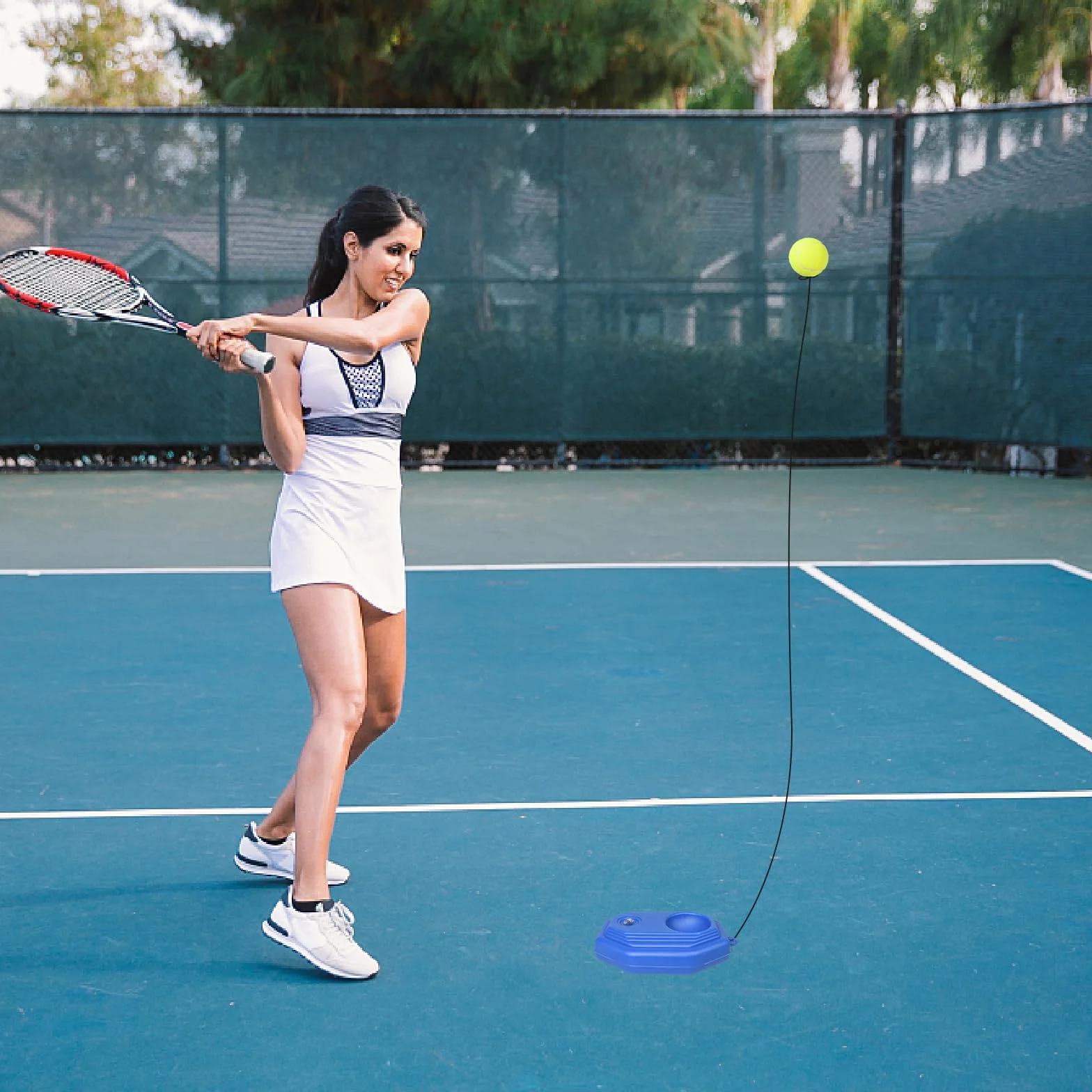 Entrenador de Tenis con Cuerda y Pelota de Entrenamiento, Herramienta de Autoaprendizaje