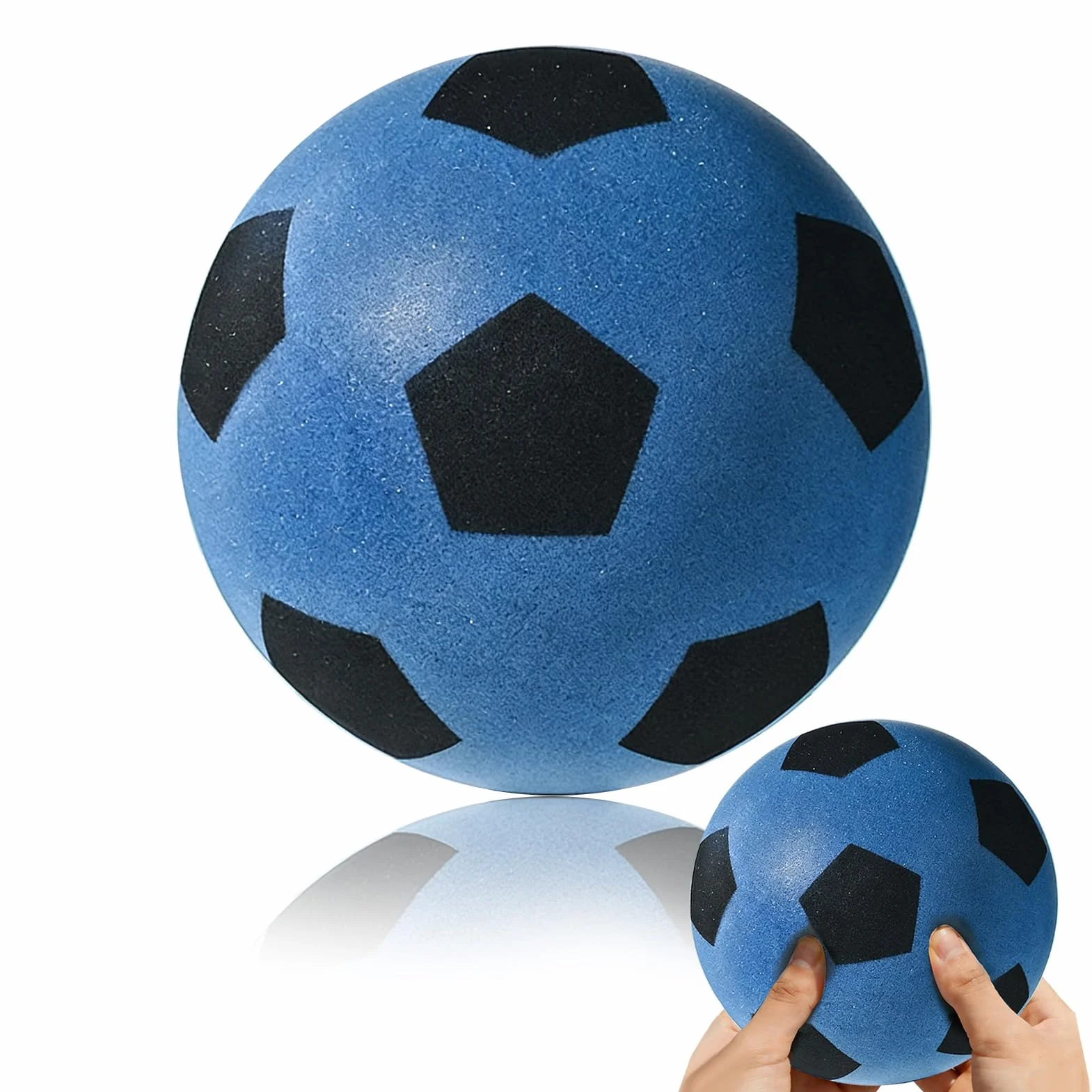 Dongcill Pelota de espuma suave, suave, pelota de fútbol pequeña, para interior y exterior, silenciosa y ligera, 21 cm