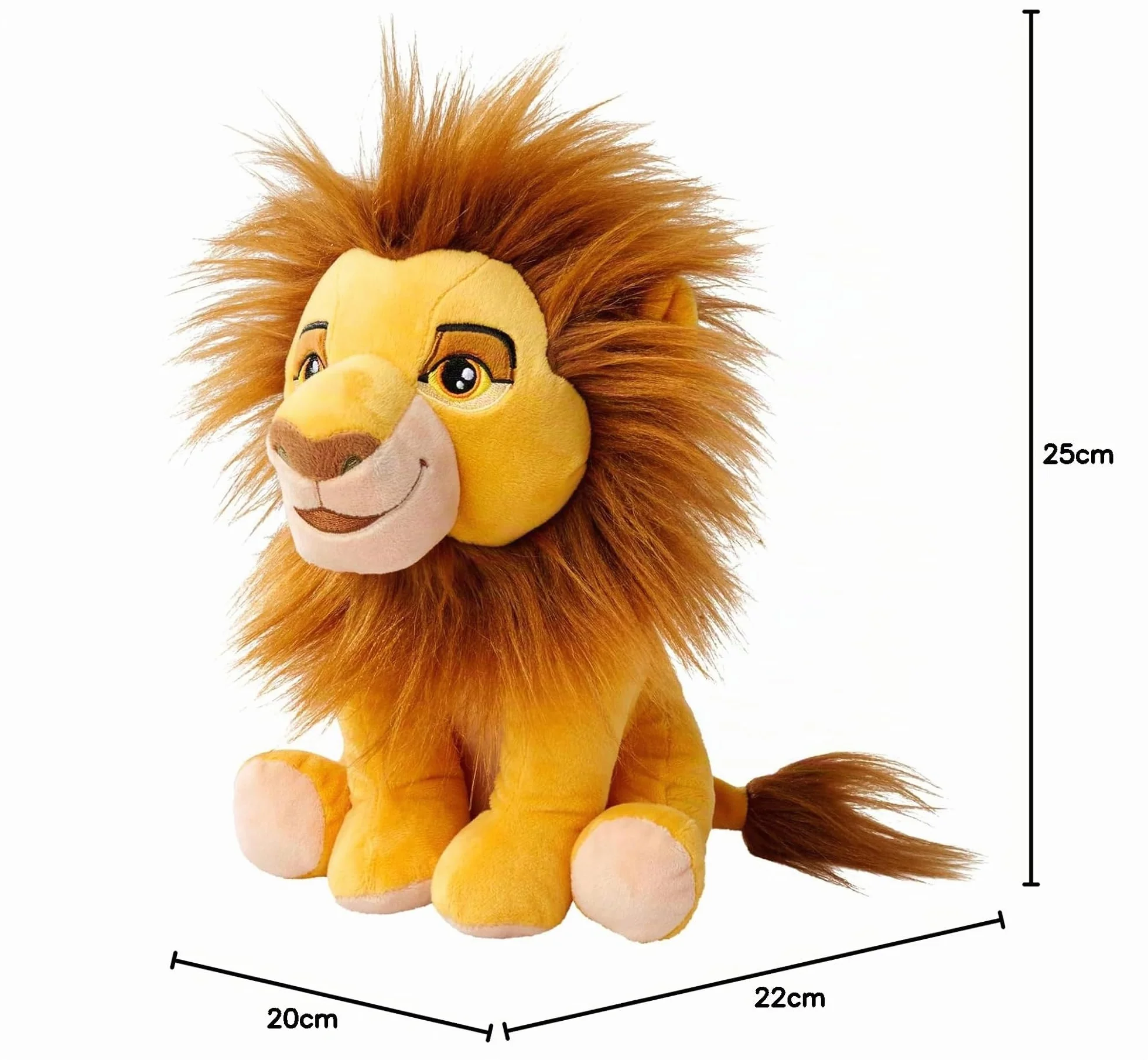 Simba- Disney Rey León, Mufasa Peluche de 25 cm, 30 Años del Rey León, Auténtico Producto Oficial Disney, Adecuado Desde los Primeros Meses de Vida (6315870073)