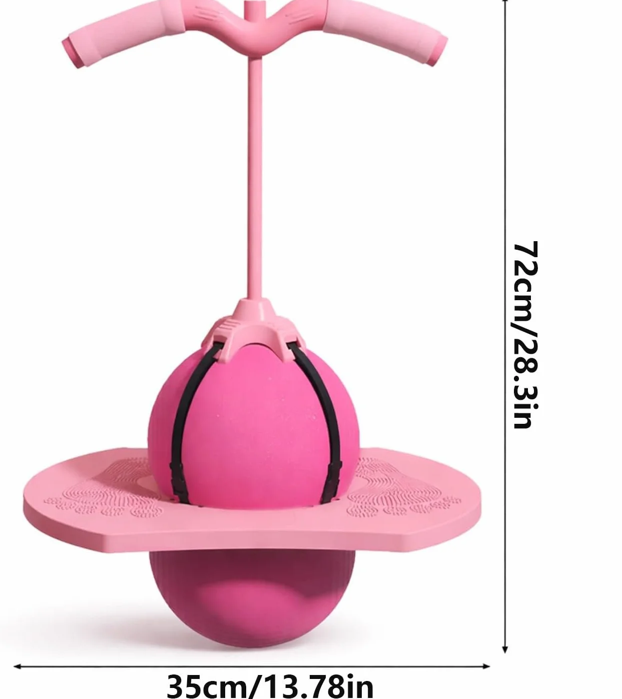Pelota De Equilibrio Saltarín, Divertida Equilibrio Saltar Pelotas Juguete,, Pelota Saltarina con Mango, Base Antideslizante, Juguete Interior & Exterior, Deporte y Fitness para Niños y Adultos (Rosa)
