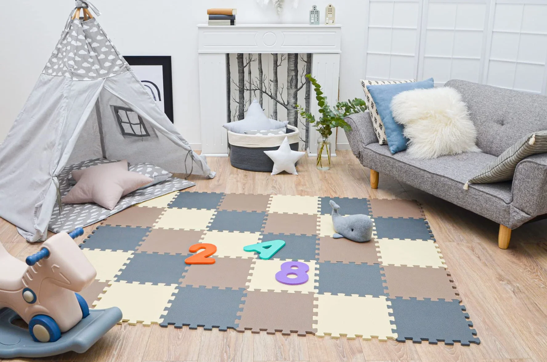 LIttleTom 27 Piezas Alfombra Puzzle para Bebés y Niños - 30x30 Suelo Goma EVA Tapete Juego Infantil