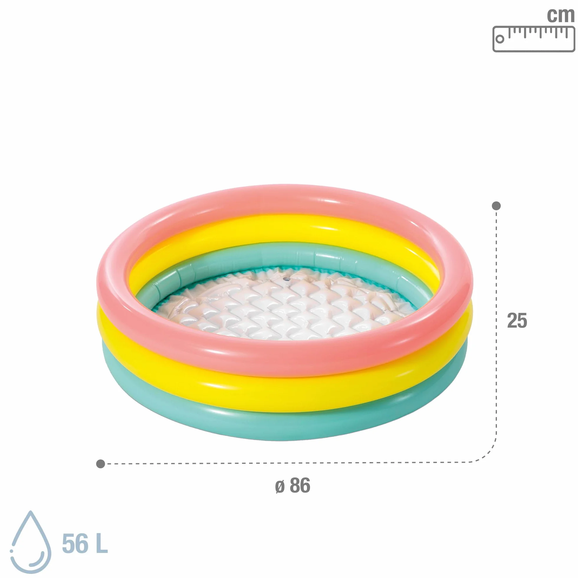 Intex Piscina 3 Aros bebé Sunset 86x25cm - 68l (58924)