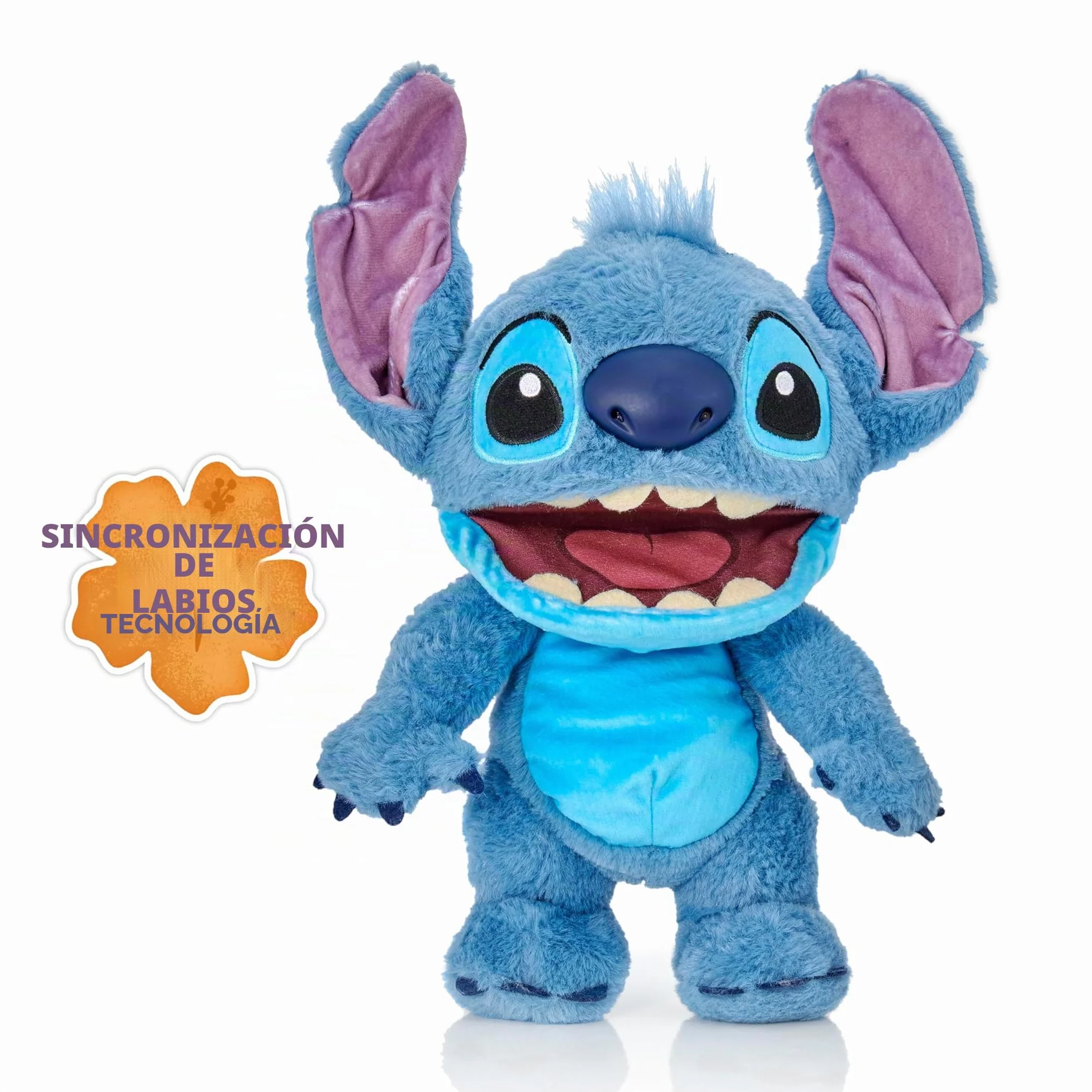 Wow! Stuff Disney Chatty Stitch Deluxe Puppetronic, muñeca animatrónica interactiva con más de 50 Sonidos, Habla y se Mueve, tamaño Aprox. 30 cm, para niños y Adultos