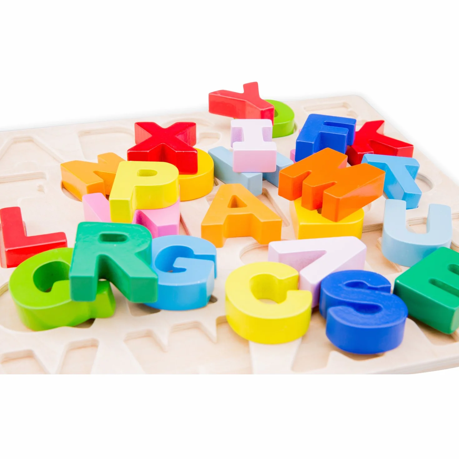 Puzzle Alfabeto Madera Montessori Letras Mayúsculas Aprender ABC Lectoescritura Preescolar A Partir de 2 Años