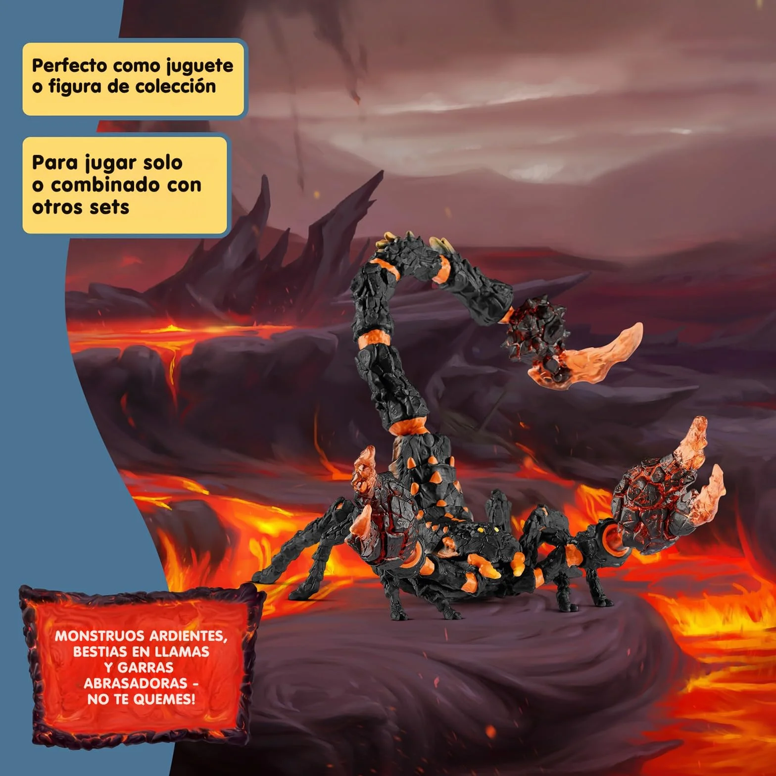 Schleich ELDRADOR Creatures | Escorpión de Lava 70142 | Figura Monstruo ELDRADOR Pinzas móviles y Cola venenosa | Regalo para niños y niñas | Desde 7 años | 21 x 14 x 14 cm