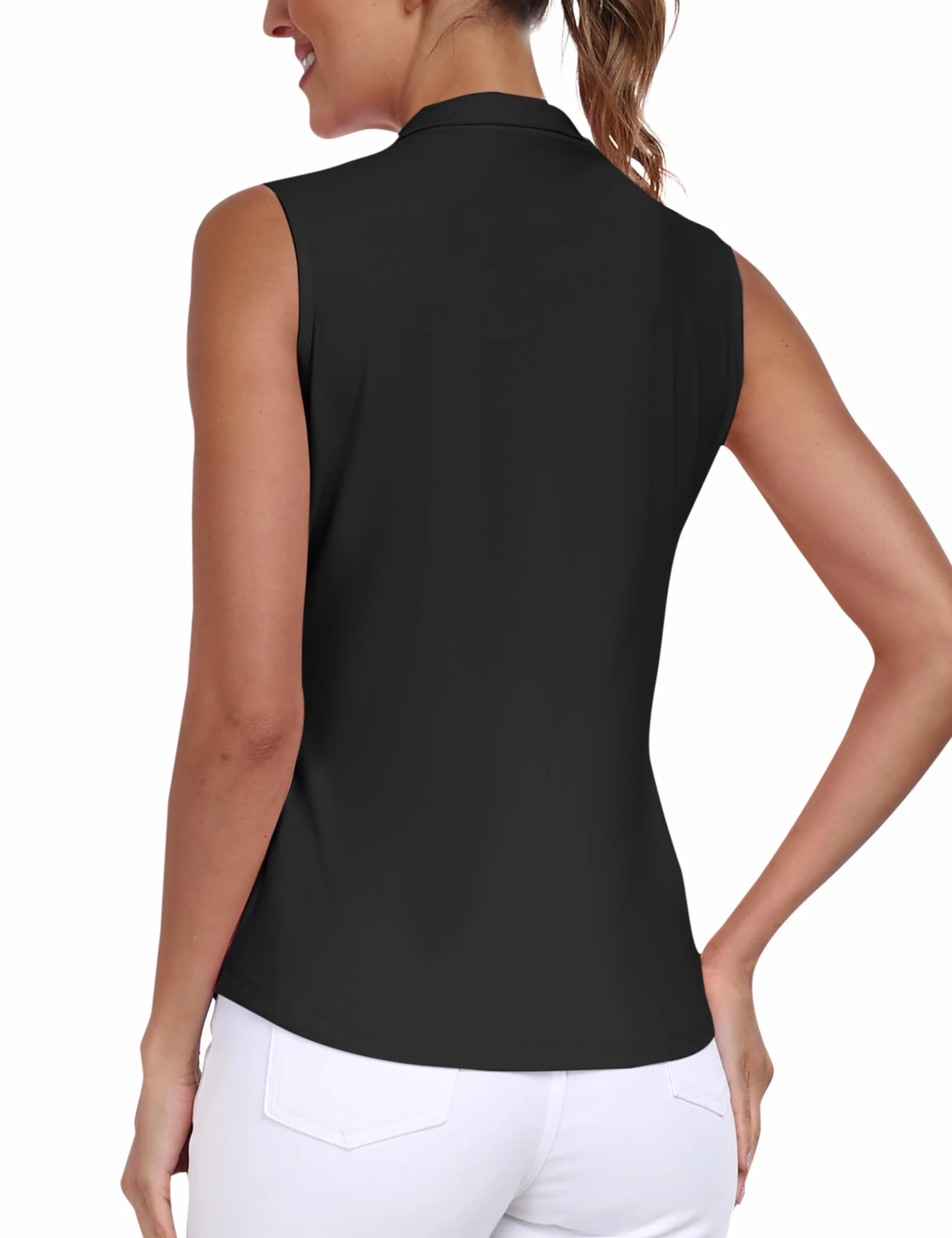 MoFiz Polo sin Manga Deportes Top Transpirable Yoga Tenis Golf