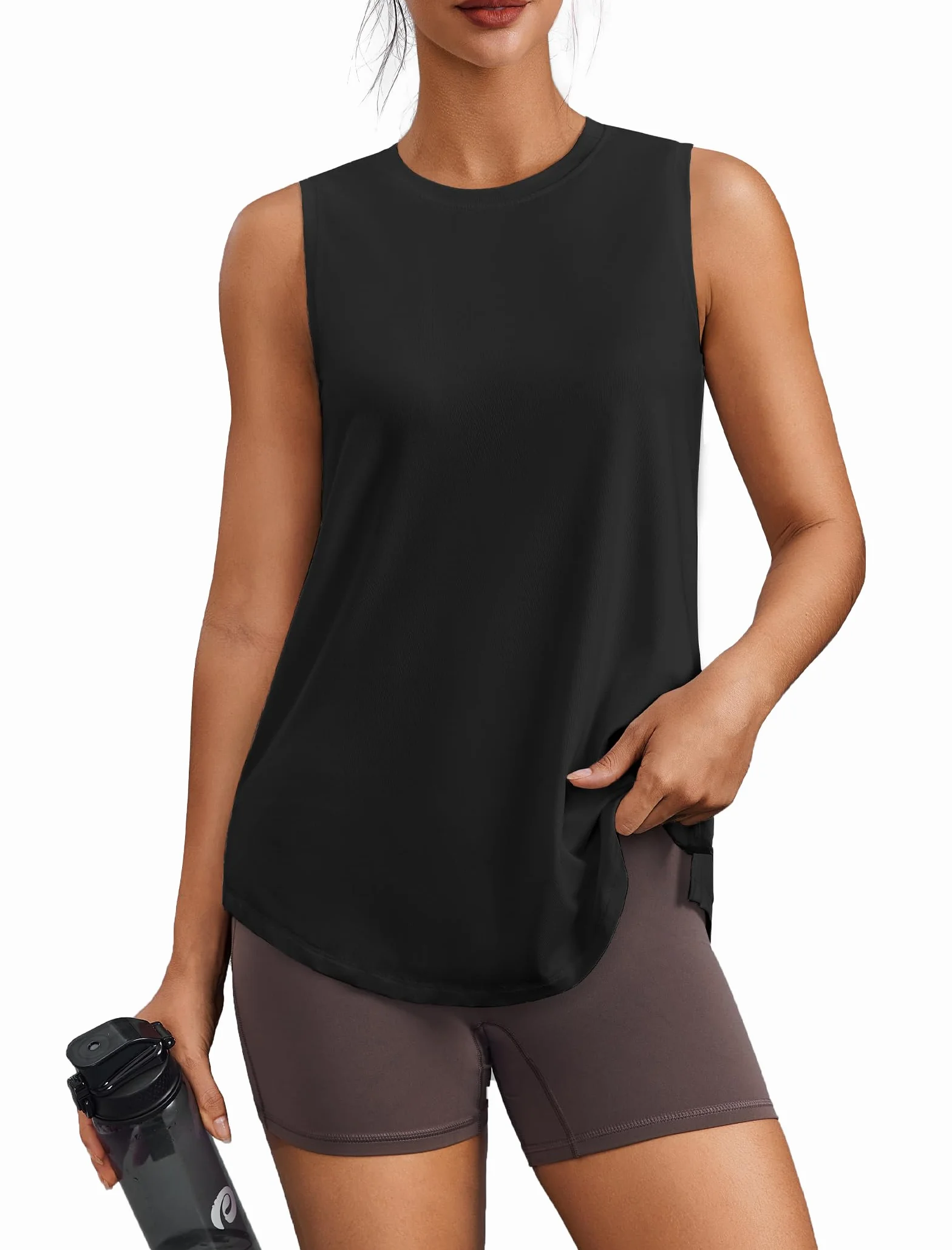 PINSPARK Camiseta Deportiva sin Mangas Mujer UPF 50+ Secado rápido Transpirable Correr Entrenar