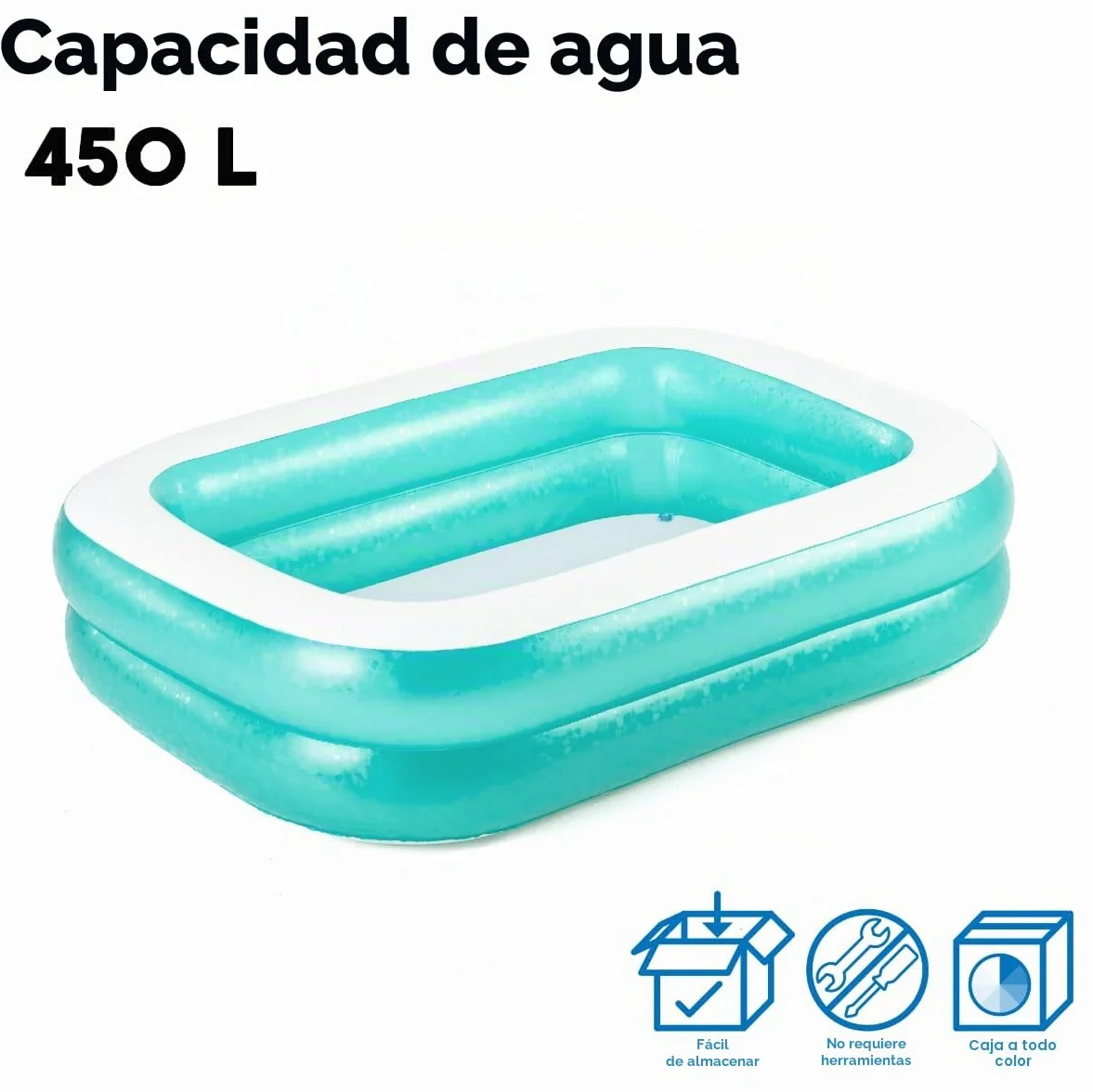 Bestway 54150 Family - Piscina Hinchable para niños, 200 x 146 x 48 cm, Color Azul