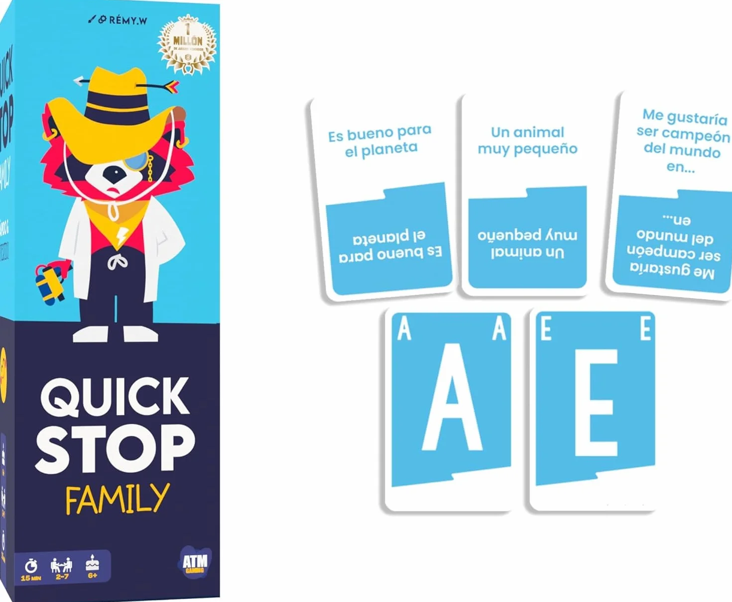 ATM Gaming Quickstop Family Juego de Mesa Rápido Competitivo Regalo Original