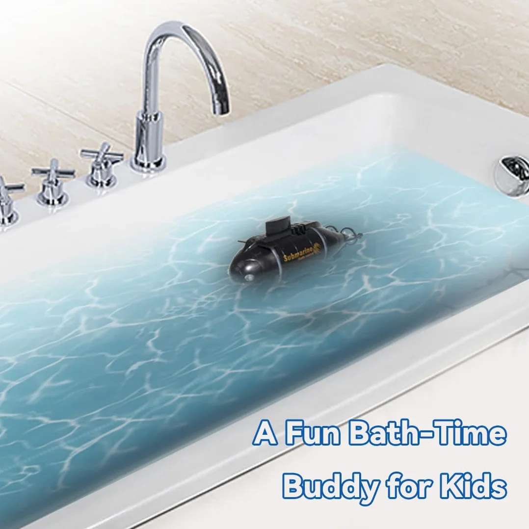 Mini submarino RC para adultos, control remoto de 6 canales, impermeable, barco de buceo para piscinas, bañeras, parques acuáticos, regalos de verano
