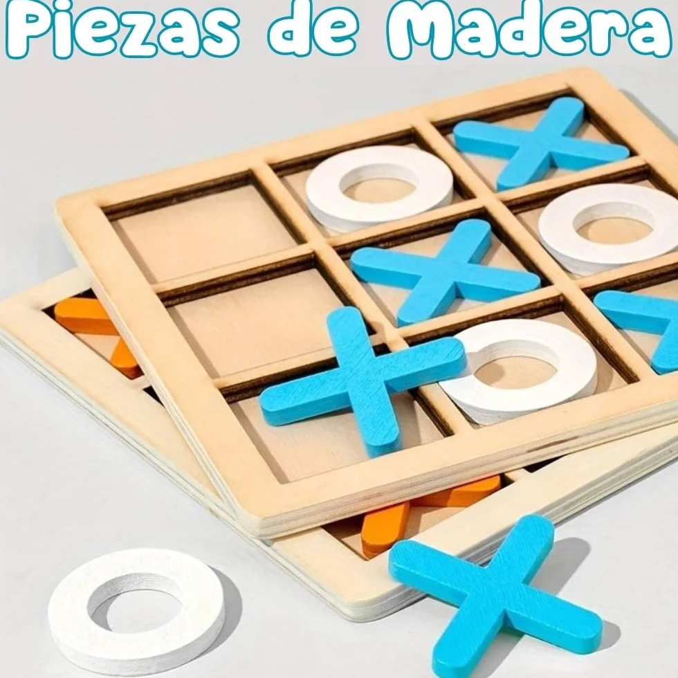 Mini Juegos Tres en Raya 20 PCS, Regalos Cumpleaños Niños, Madera Suave, Envase Individual, Pack 20 Juegos 3 en Raya