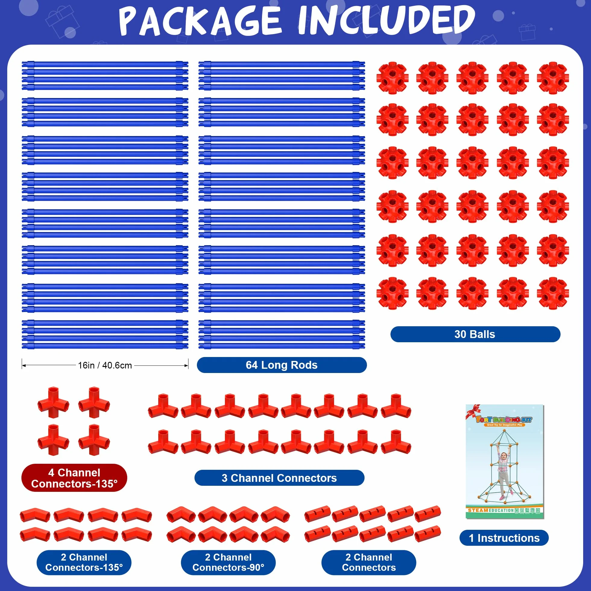 Kit De Construcción De Fortalezas para Niños, 140 Pcs Creative Fort Toy para Niños y Niñas De 4+ Años, Tienda De Juguetes DIY, Stem Juguete y Regalo, DIY Kit Castillos Túneles