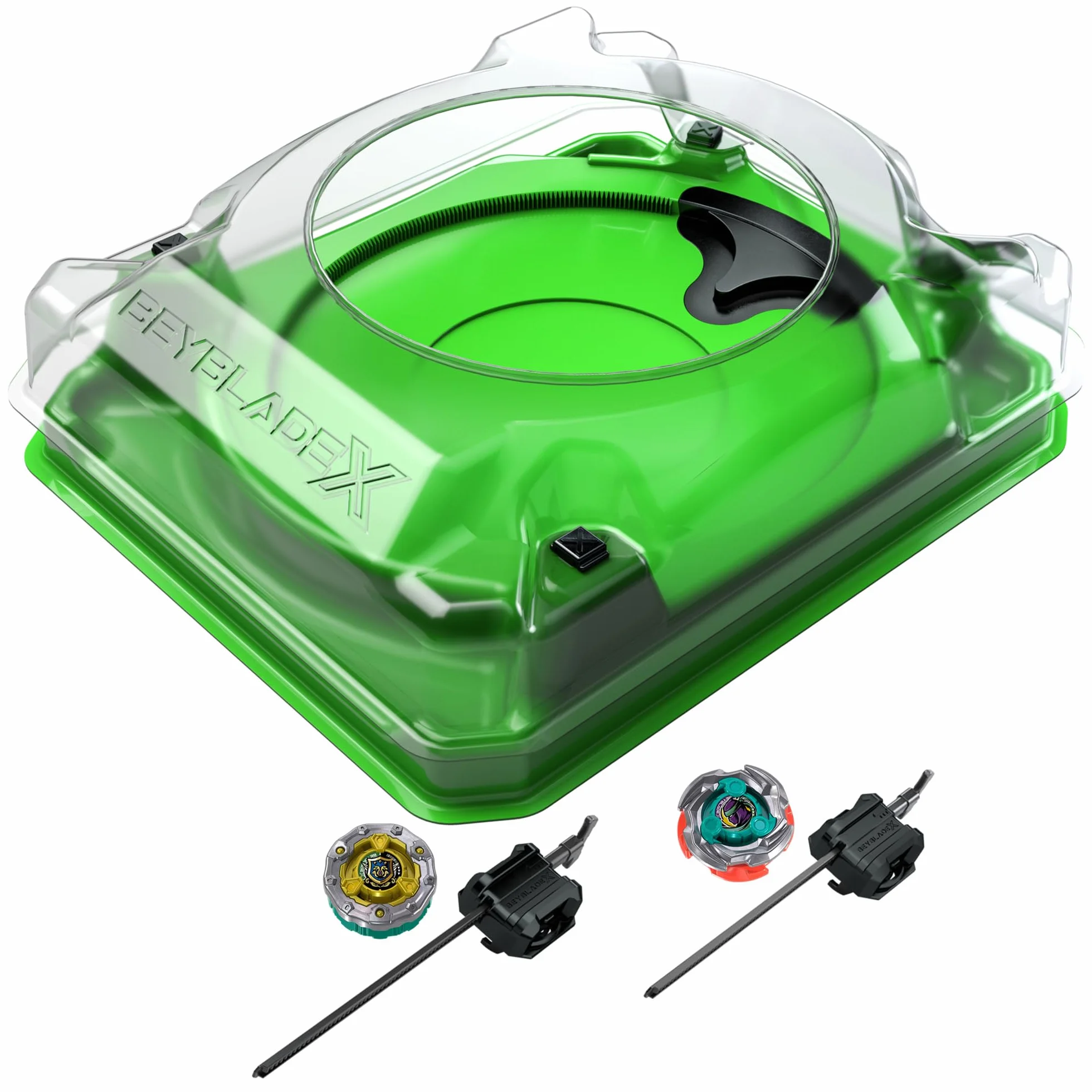 Beyblade X, Set de Batalla Sneak Attack con Arena Beystadium, 2 Tops Takara Tomy de rotación Derecha, 2 lanzadores, A Partir de 8 años