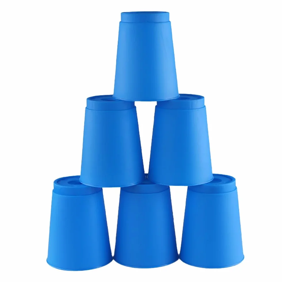 12 Vasos apilables Deportivos, Vasos apilables para Entrenamiento, Juego, desafío, competición, Fiesta