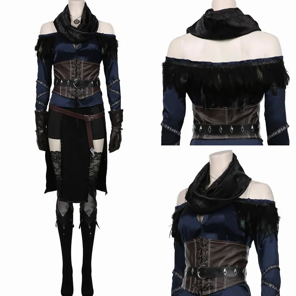 Gosbeliy Yennefer Disfraz de brujo cosplay para mujer, disfraz de guerrero, Halloween, carnaval, M