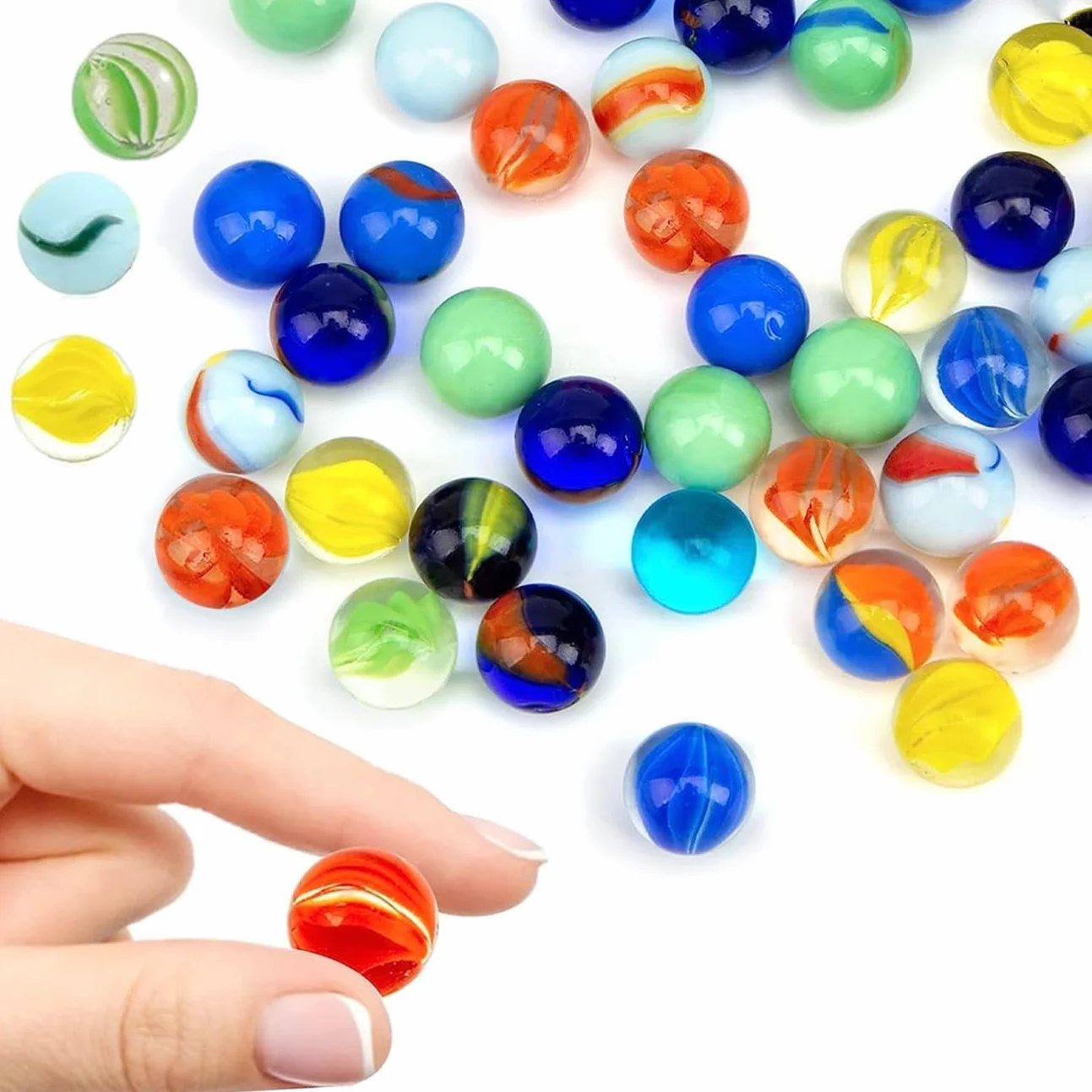 Tokaneit 90 Piezas Canica de Cristal, Colores y Juego de canicas de 16 mm con Ojos de Gato, Muebles y Decoración/Accesorios para Acuarios/Accesorios para Actividades Domésticas