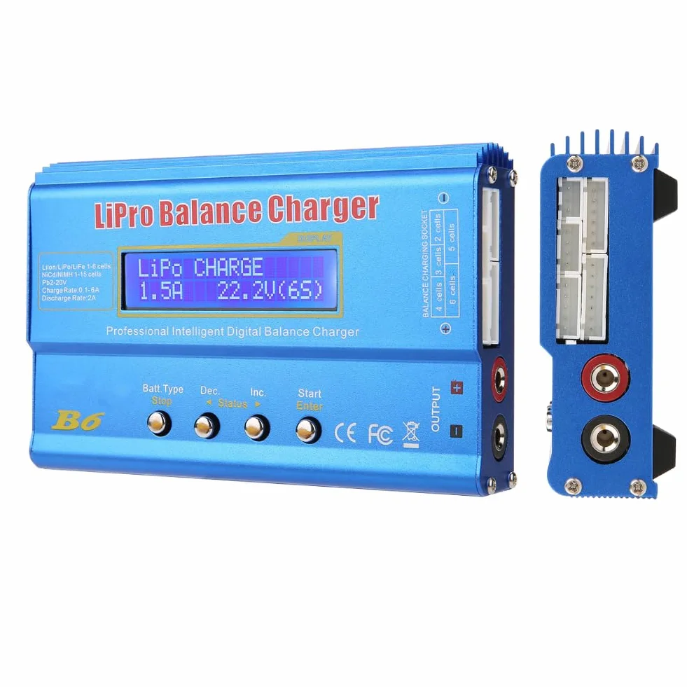 Jadeshay Cargador de Equilibrio,80W Cargador Lipo Descargador de Equilibrio para LLiPo NiMH RC Batería,con Pantalla LCD (EU Plug)
