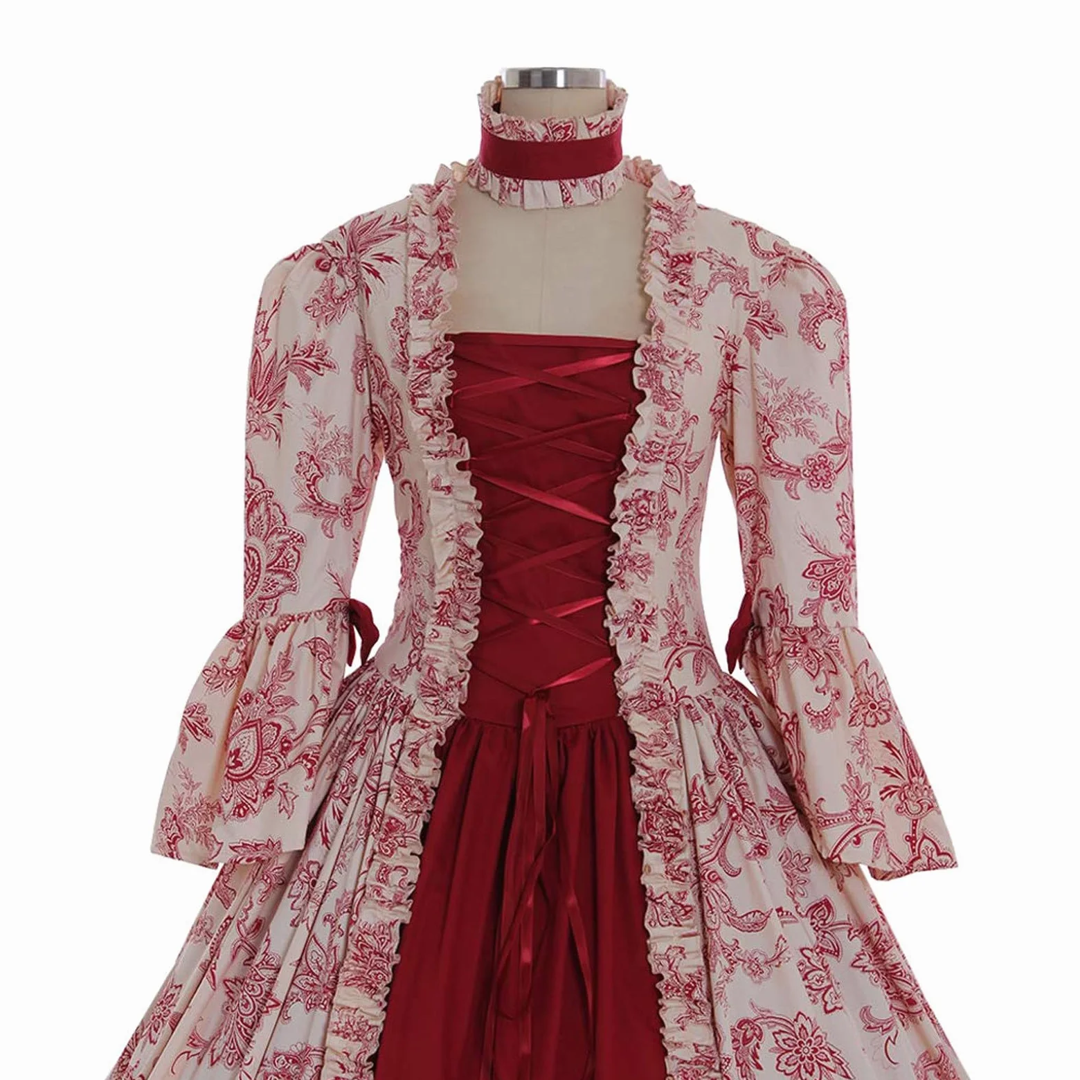 Generisch Disfraz de Halloween para mujer, disfraz de bruja, vestido de manga larga, estilo gótico, retro, vestido de media corte para mujer