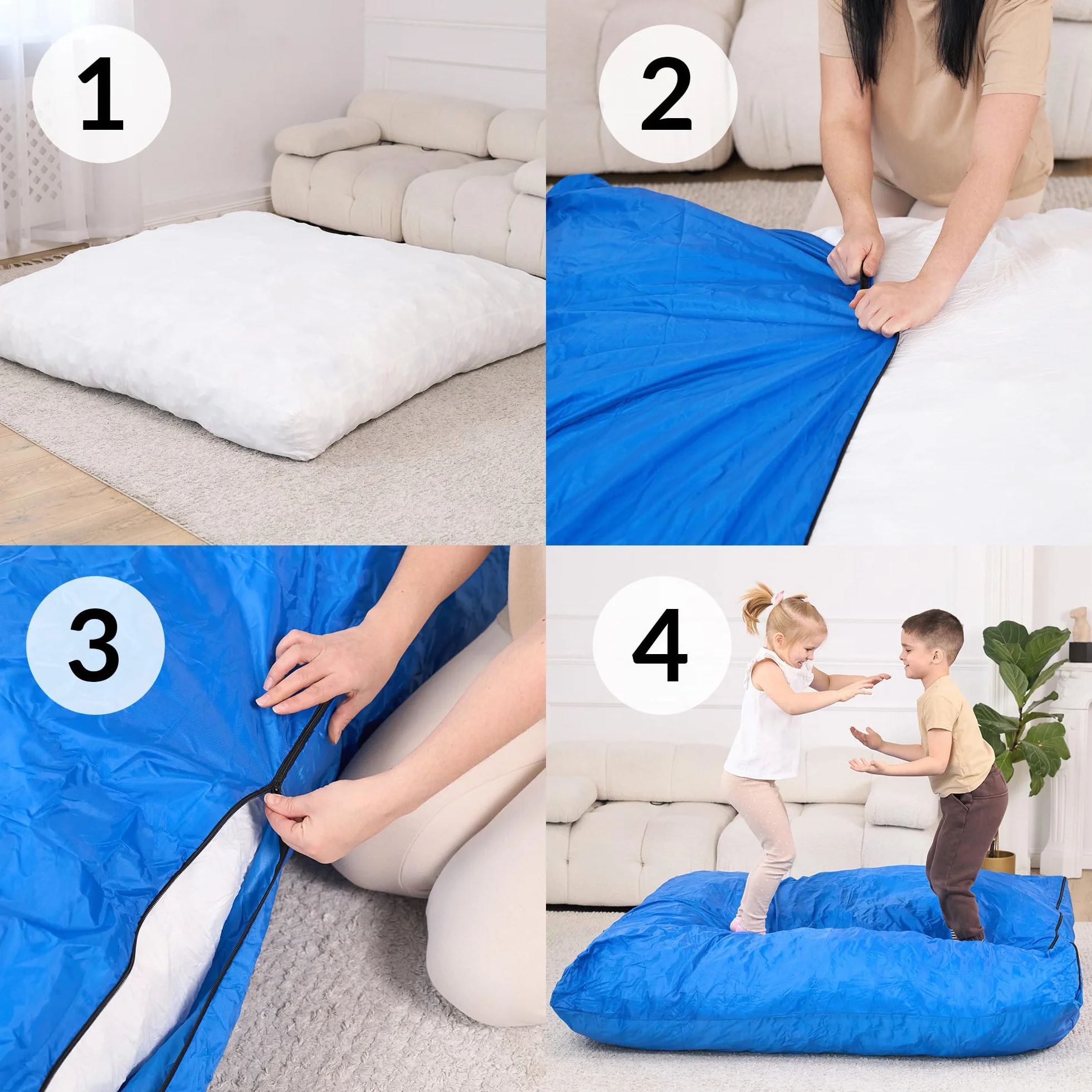 Alfombra Sensorial Crash Pad para Niños 152 x 152 cm Colchoneta de Espuma para Autismo Gimnasia