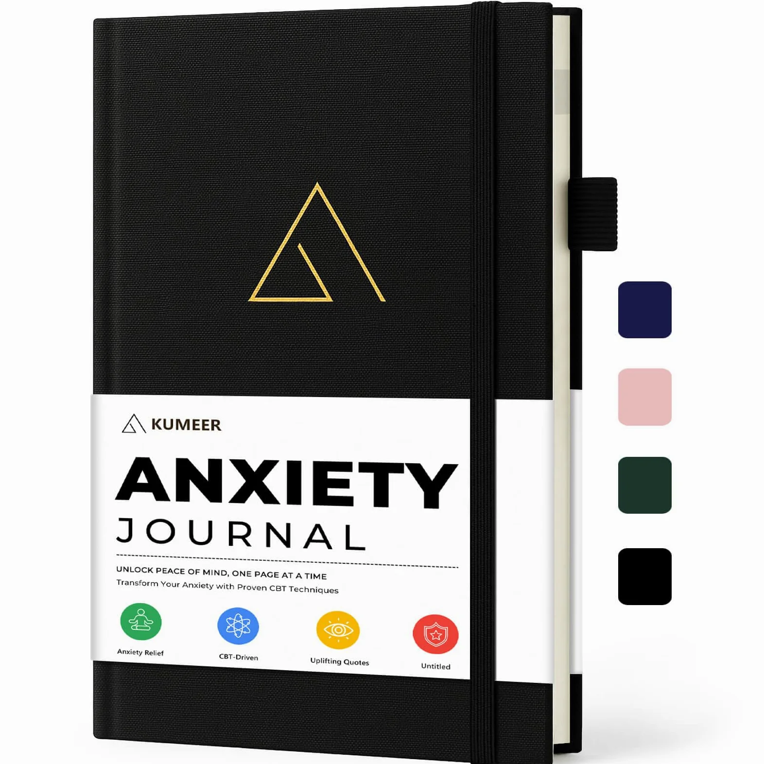 Diario de ansiedad guiado para mujeres y hombres, diario de terapia cognitiva conductual con indicaciones repetitivas de atención plena, diarios de cuidado personal y antiansiedad para salud mental y
