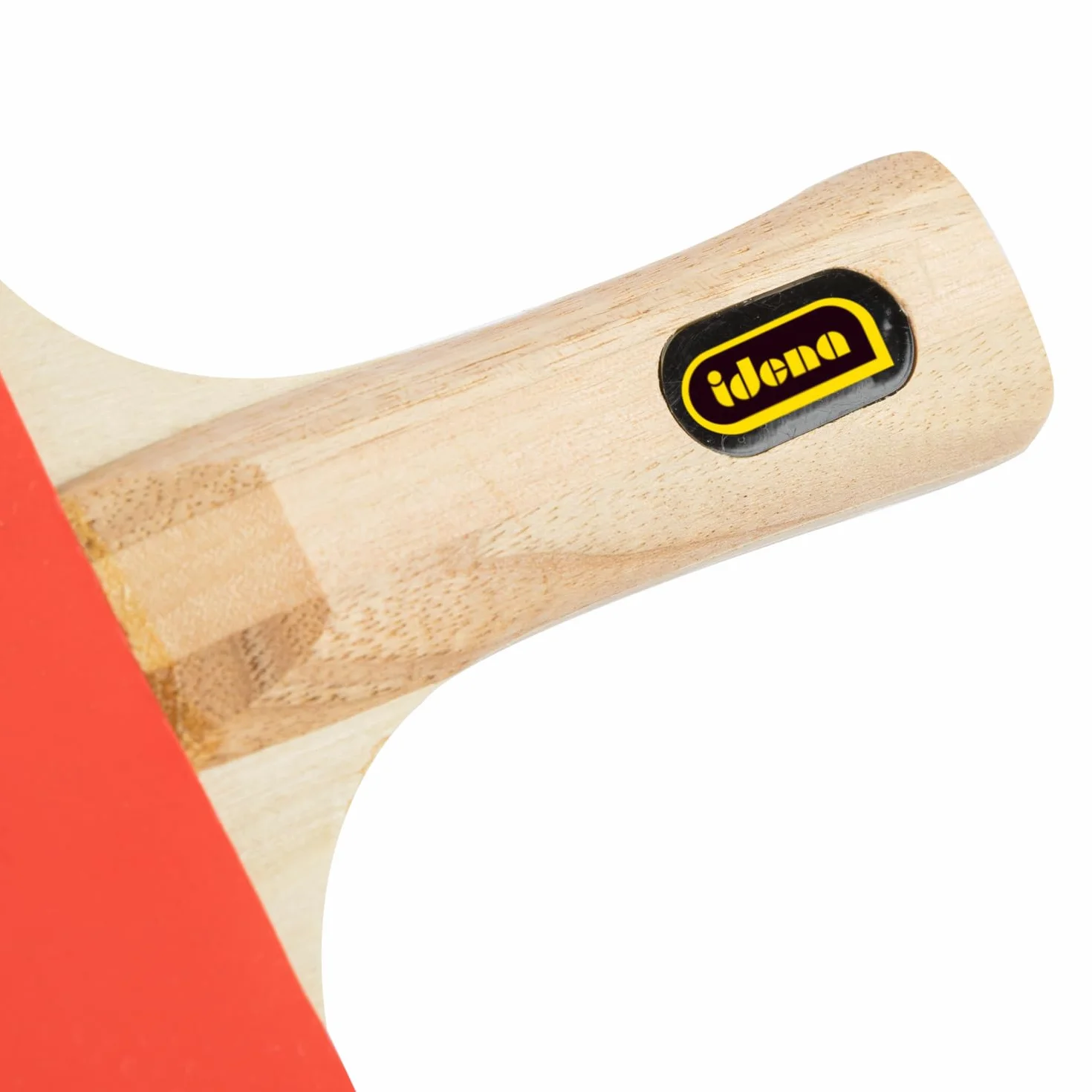 Idena 40202 - Pala de Tenis de Mesa de Entrenamiento, con Mango de Madera y Revestimiento de Goma en Rojo y Negro, Pala para Principiantes, Clubes y Tiempo Libre