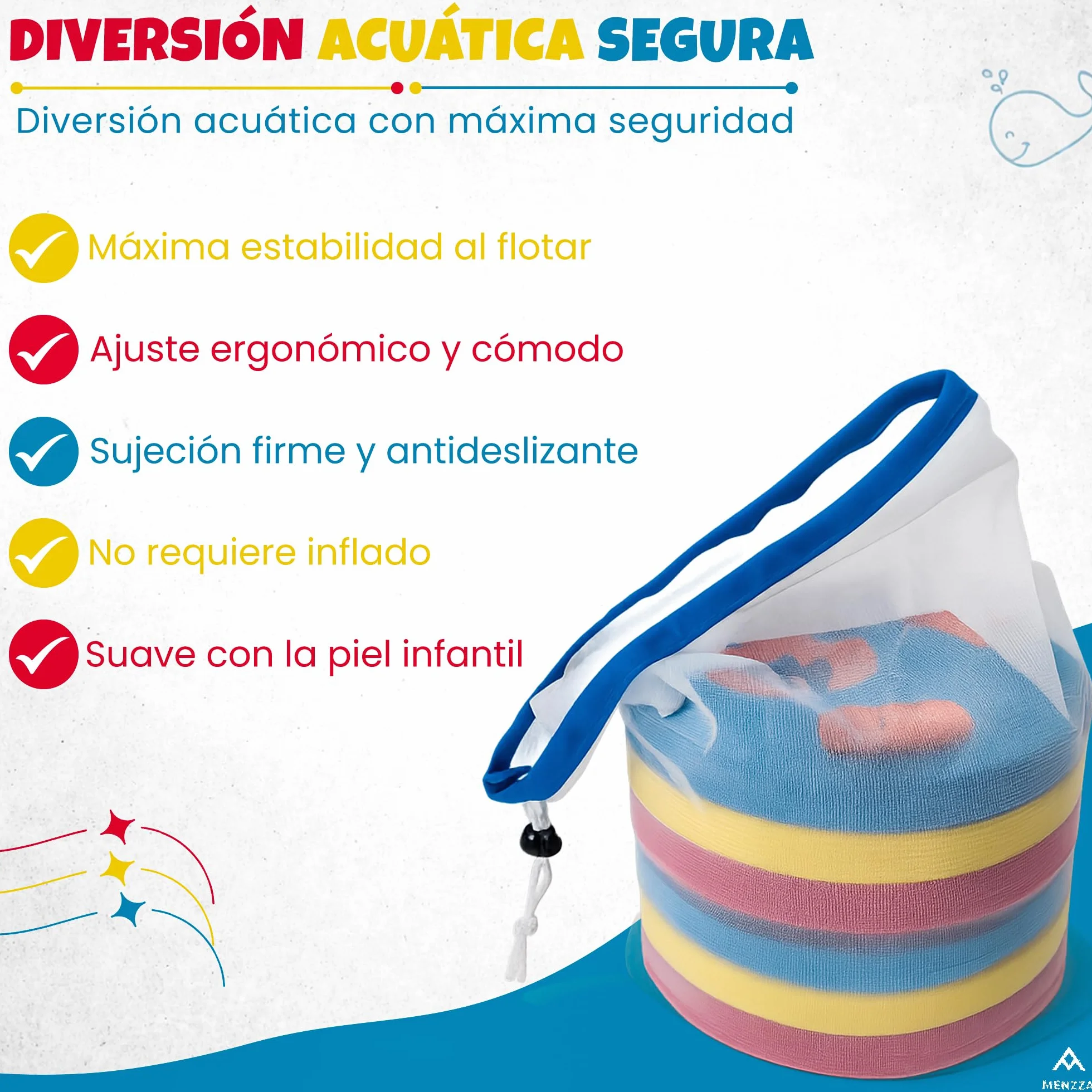 Manguitos Delphin para Piscina Bebe + Bolsa Transporte Secado Rapido I 6 PCS I Flotador Bebe Evita Rozaduras I Flotadores De Piscina Ideales para Natacion I Juguetes Piscina Bebe 2 años.