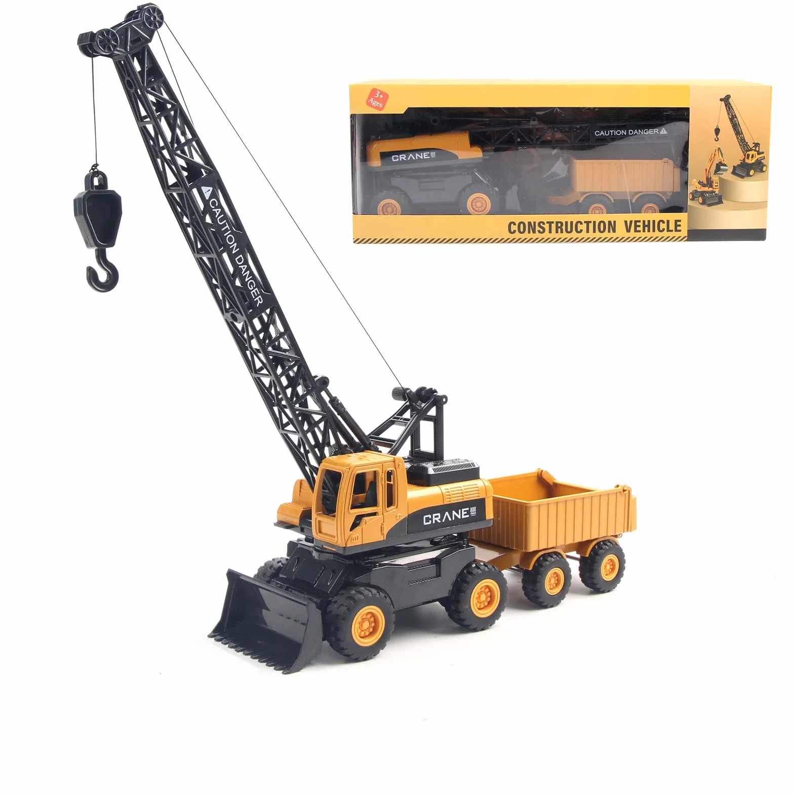 Grúa juguete grúa carro de construcción juguete camión niños coche juguete niños a partir de 3 años, 2024-07B1