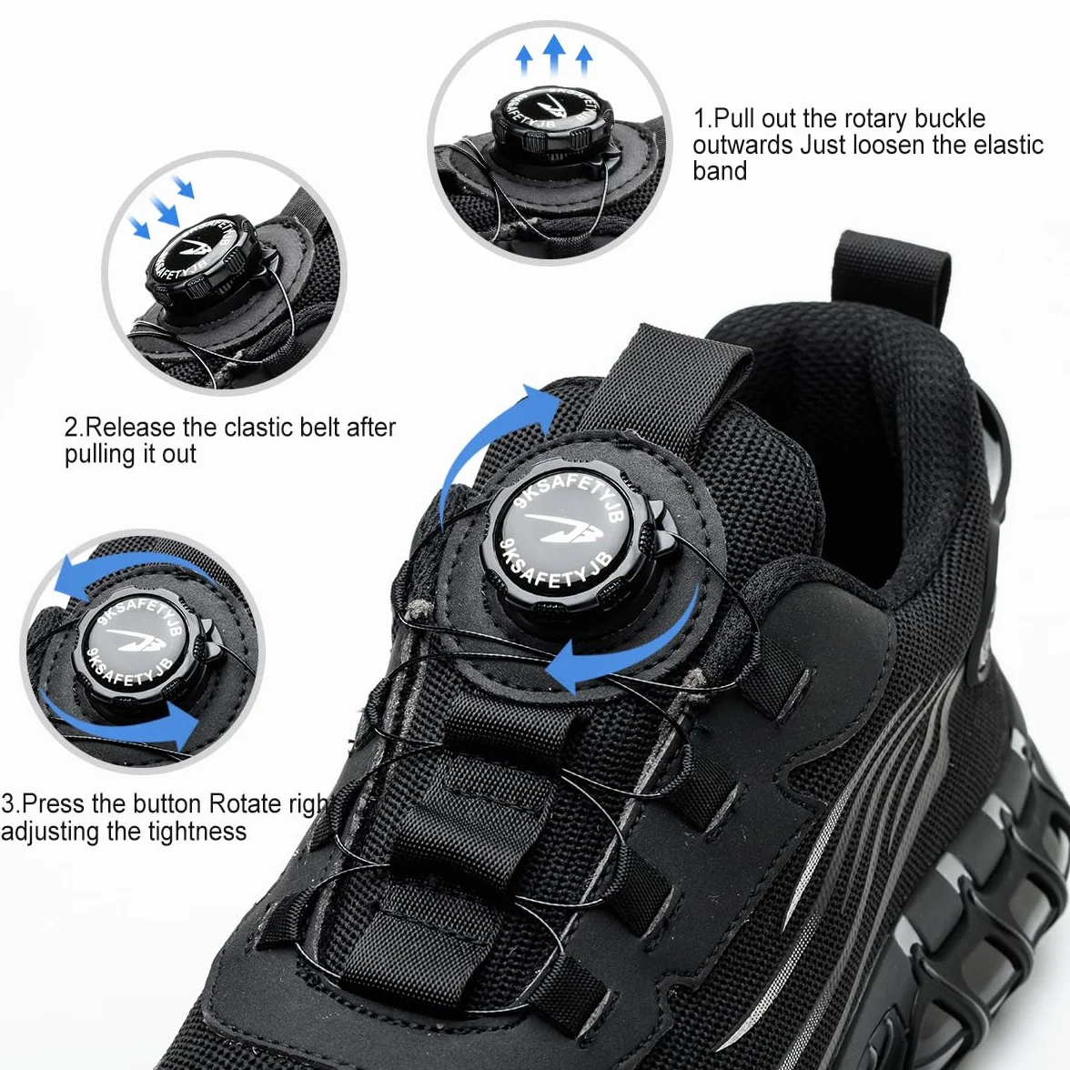 Zapatos de Seguridad para Hombre Mujer Ligero Zapatillas de Trabajo con Punteras de Acero Transpirable Antideslizantes 38-46 EU